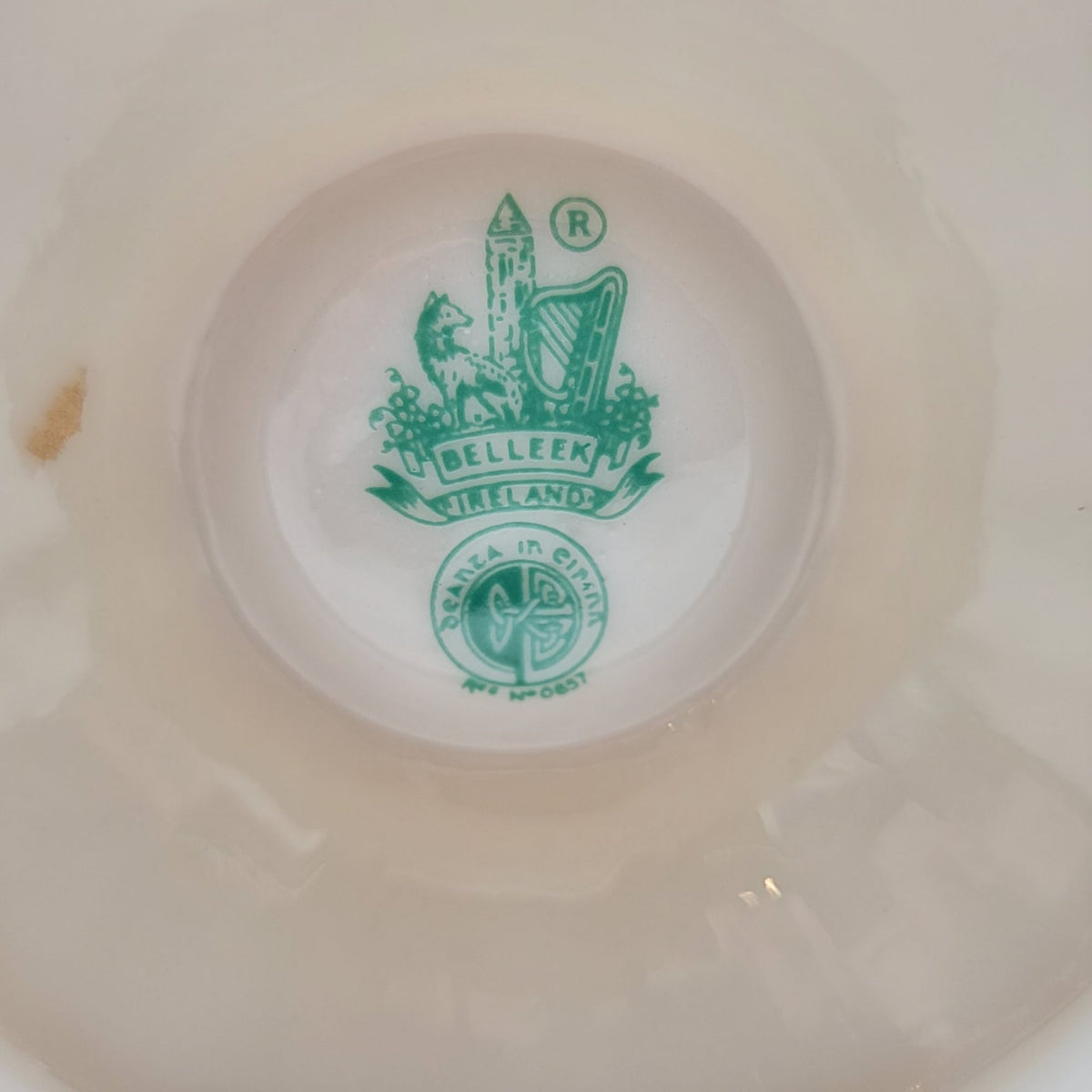 Belleek Rathmore Parian China Vase 3rd Green Mark Ireland