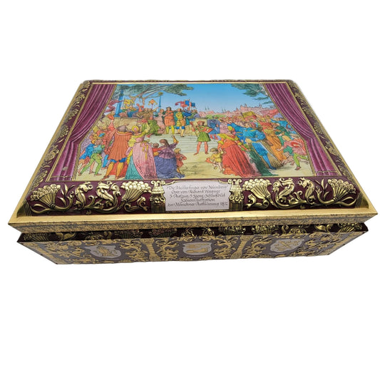 1997 Otto Schmidt Nuremberg German Gingerbread Tin Box Richard Wagner Opera Scene