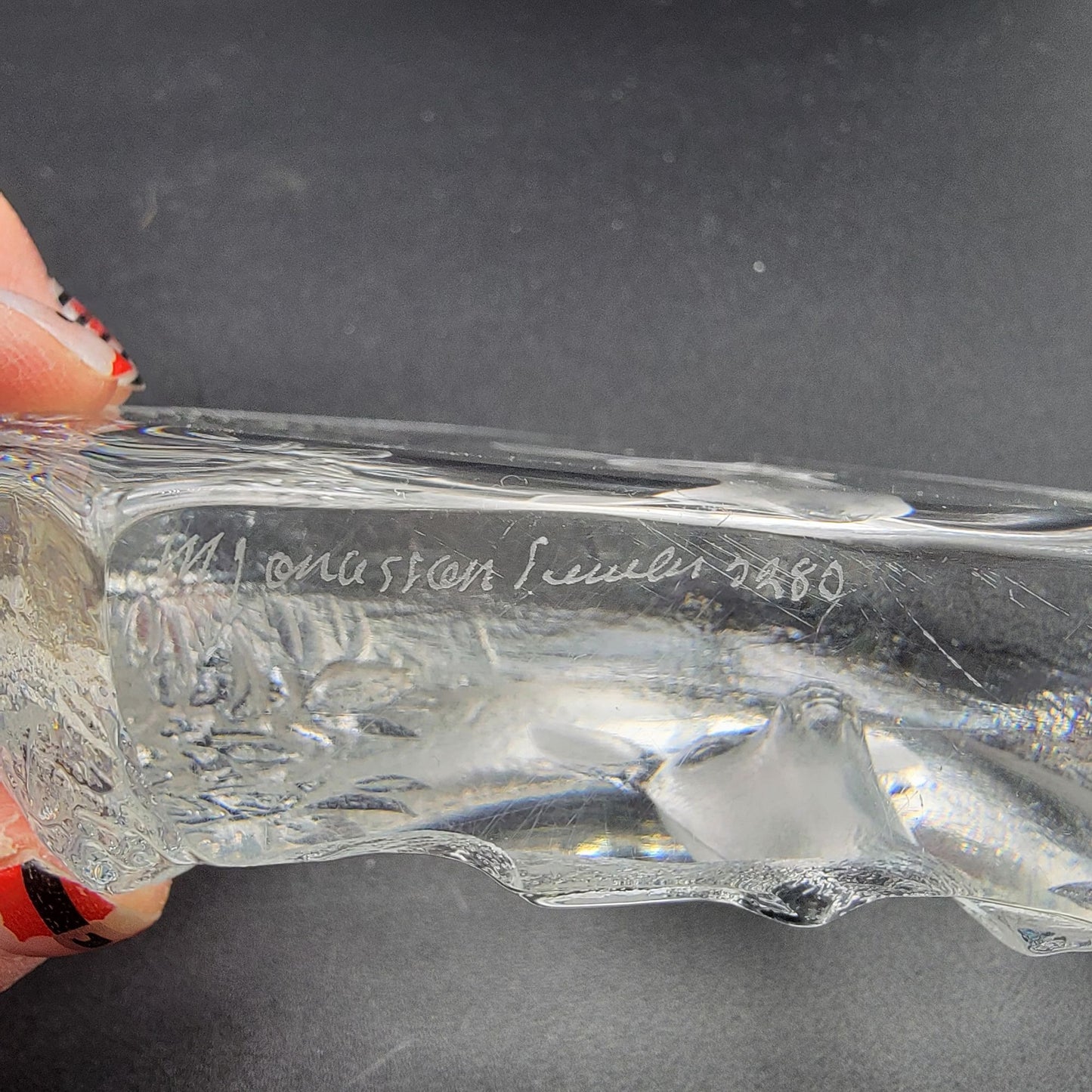 Mats Jonasson Crystal Fawn Deer Paperweight Signed M Jonasson 2280