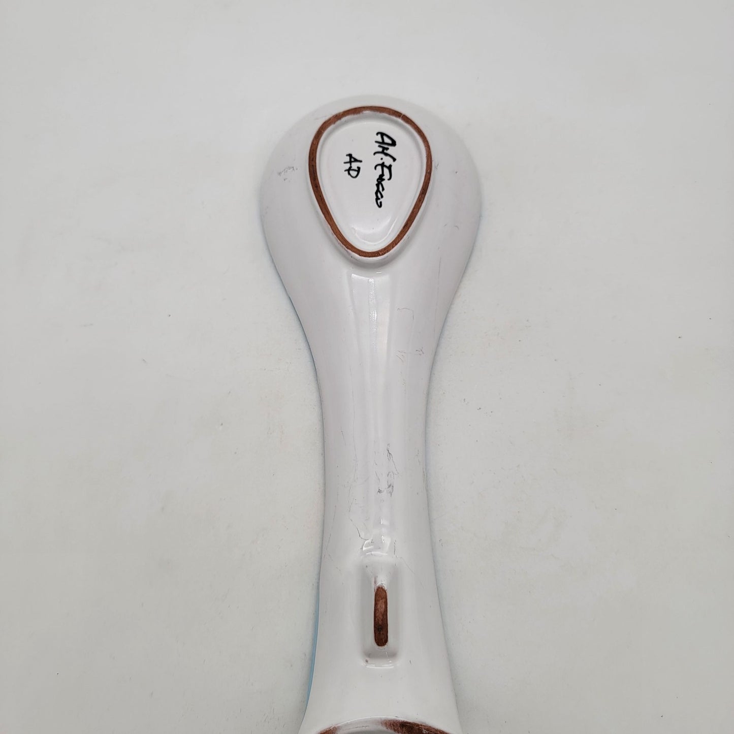 Handcrafted Italian Signed Positano Fish Design Art Pottery Spoon Rest