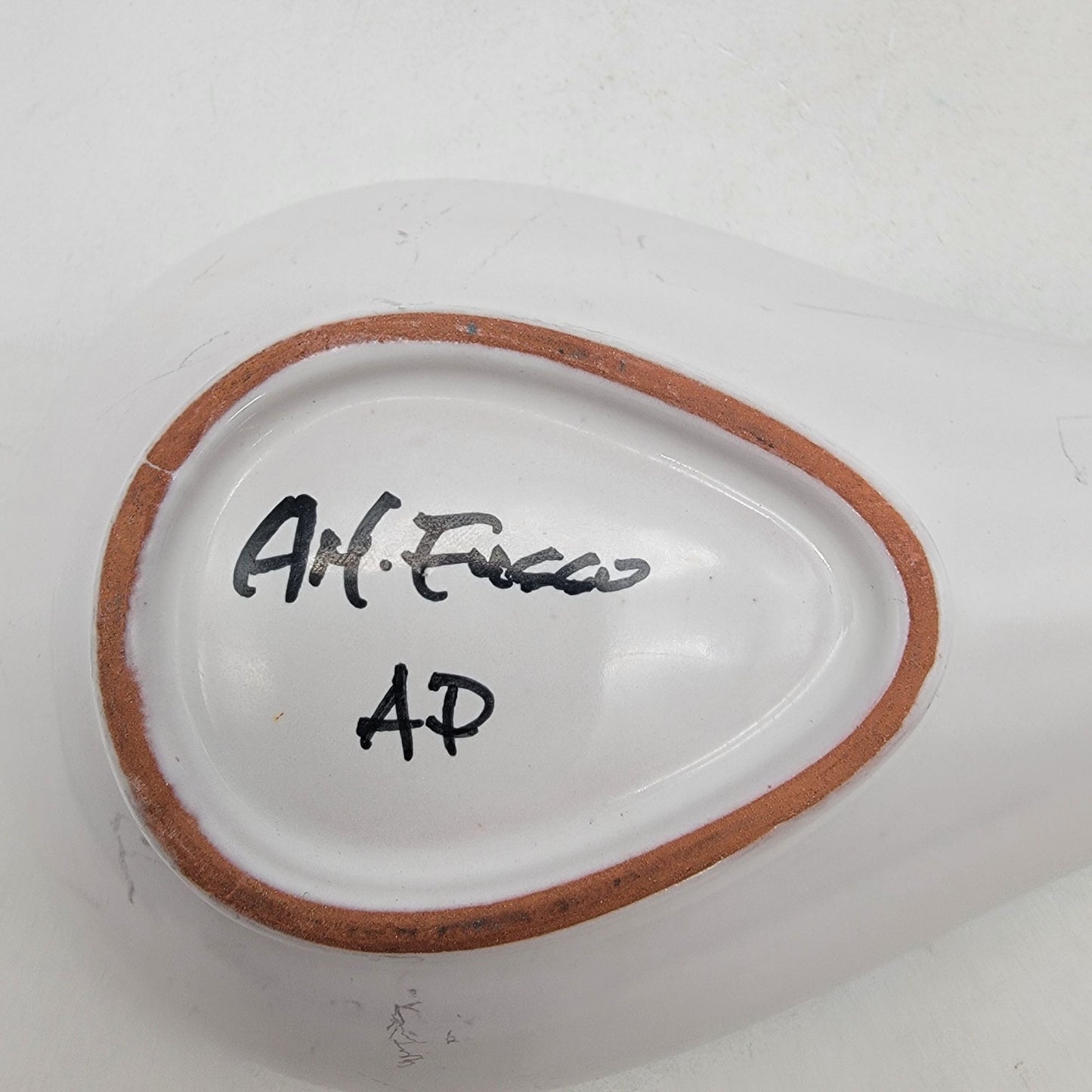 Handcrafted Italian Signed Positano Fish Design Art Pottery Spoon Rest