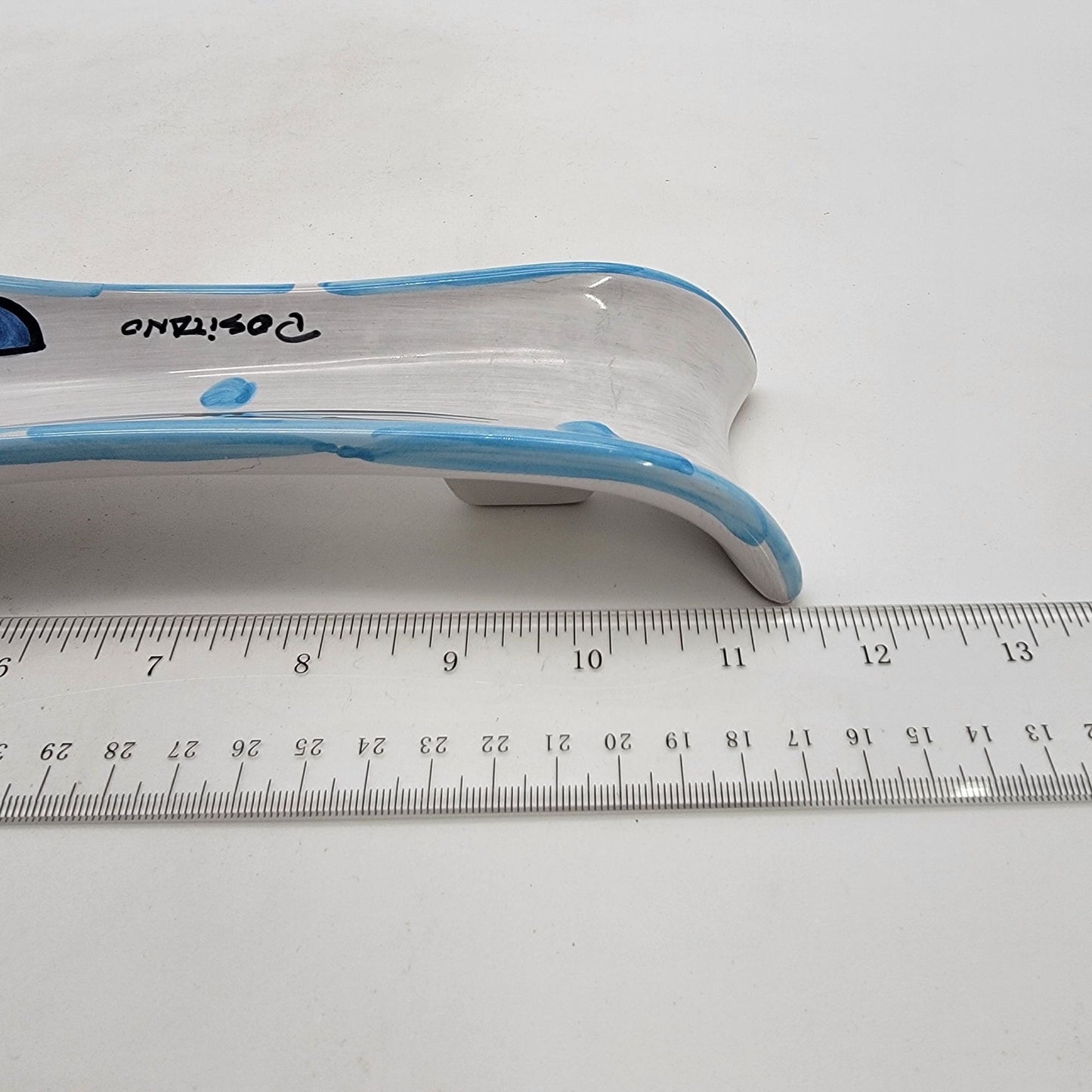 Handcrafted Italian Signed Positano Fish Design Art Pottery Spoon Rest