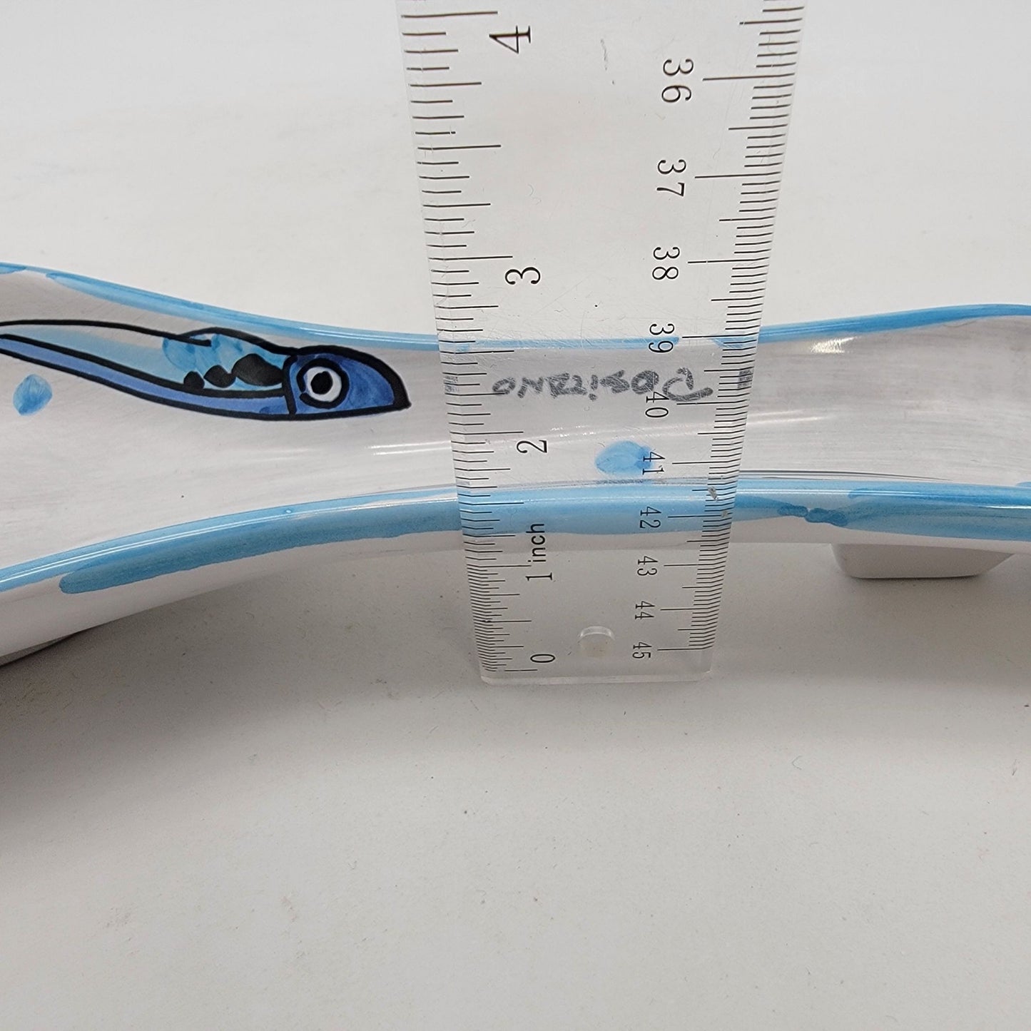 Handcrafted Italian Signed Positano Fish Design Art Pottery Spoon Rest