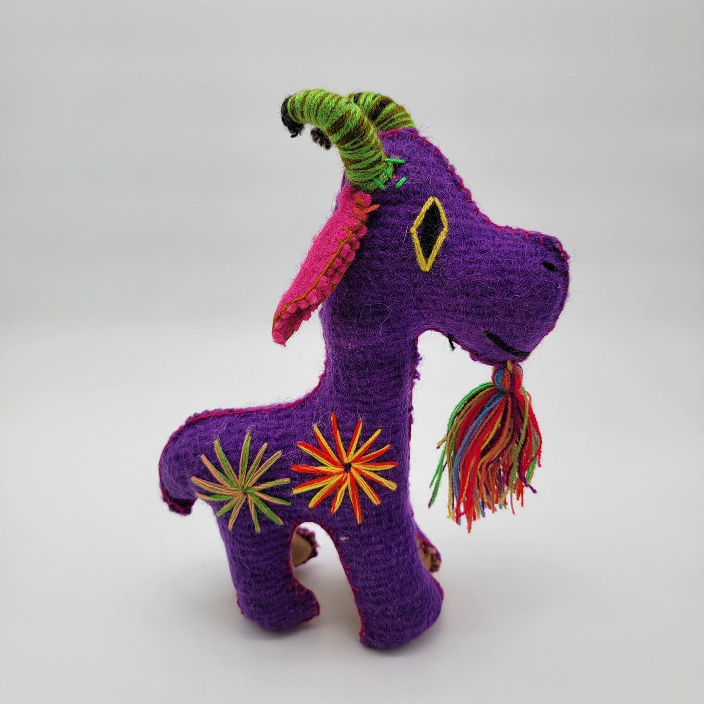 Chiapas Mexican Folk Art Felted Purple Goat