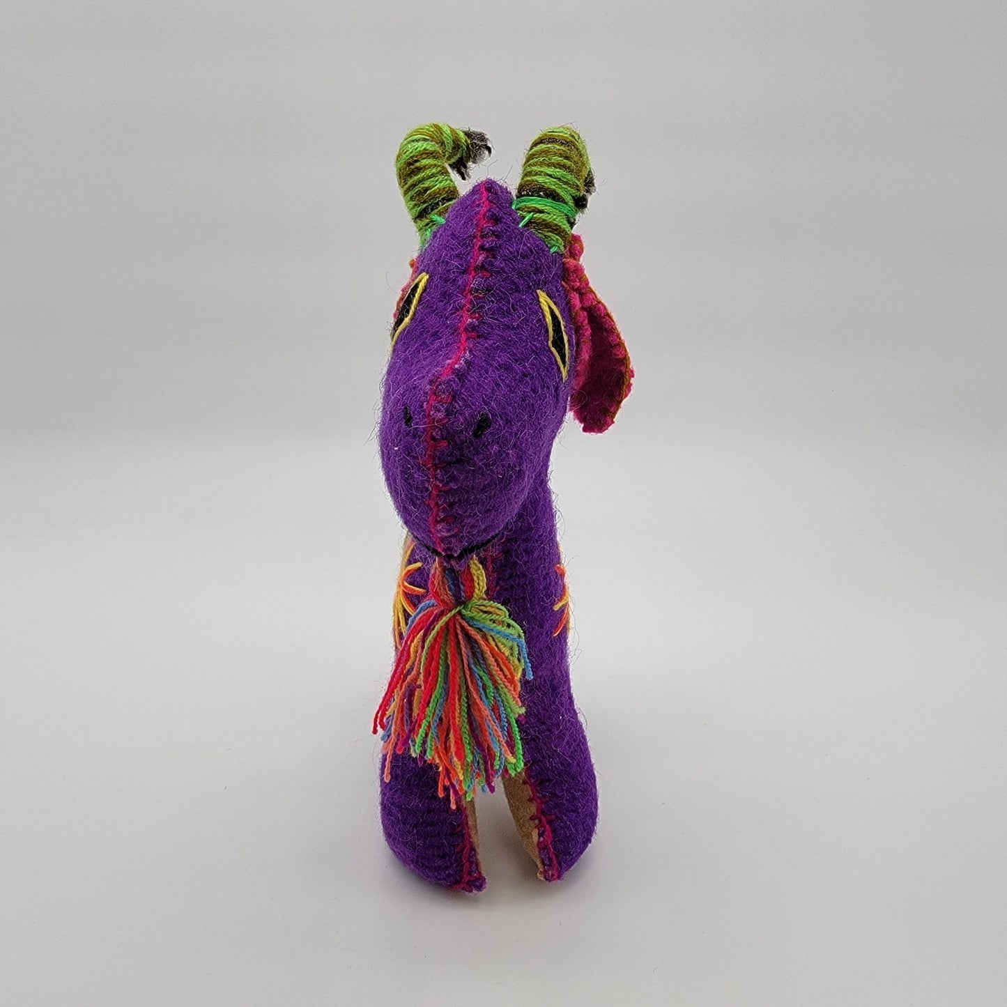 Chiapas Mexican Folk Art Felted Purple Goat