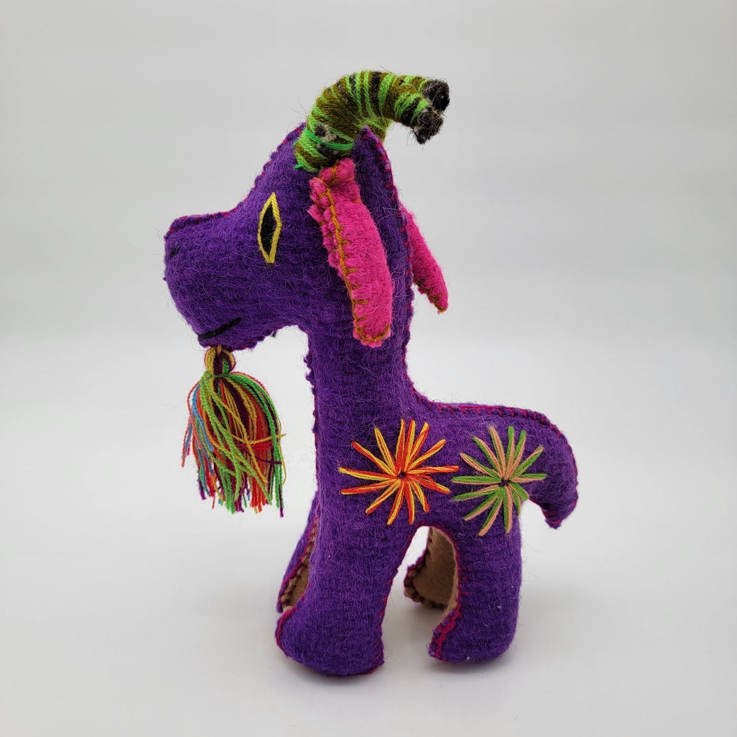 Chiapas Mexican Folk Art Felted Purple Goat