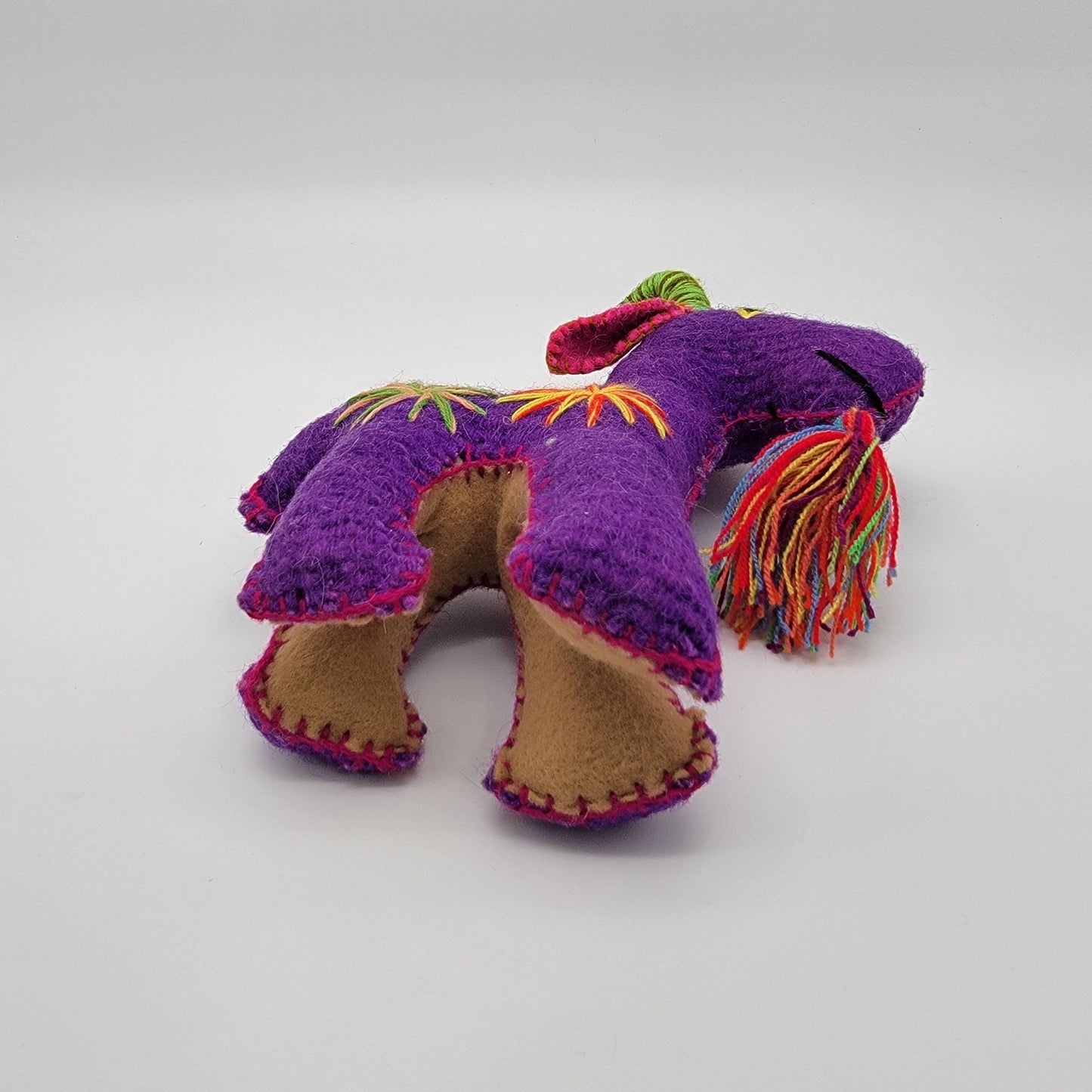 Chiapas Mexican Folk Art Felted Purple Goat