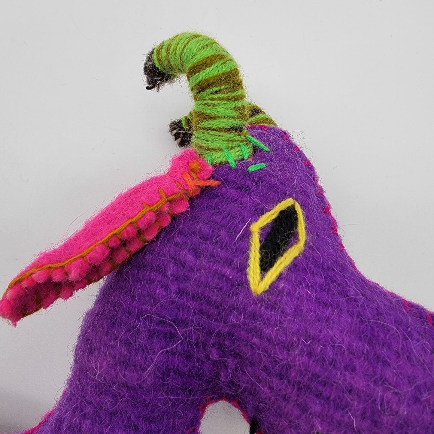Chiapas Mexican Folk Art Felted Purple Goat