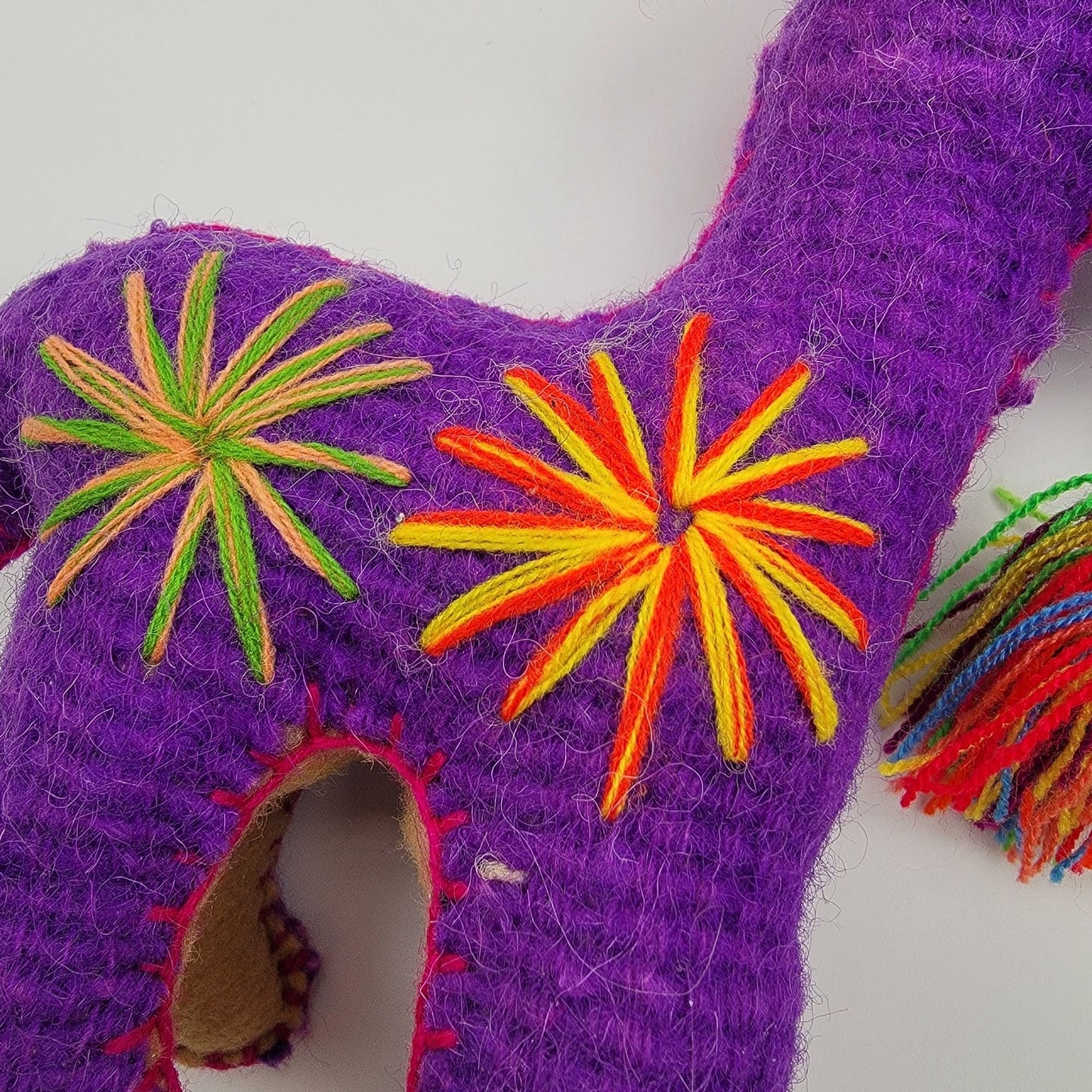 Chiapas Mexican Folk Art Felted Purple Goat