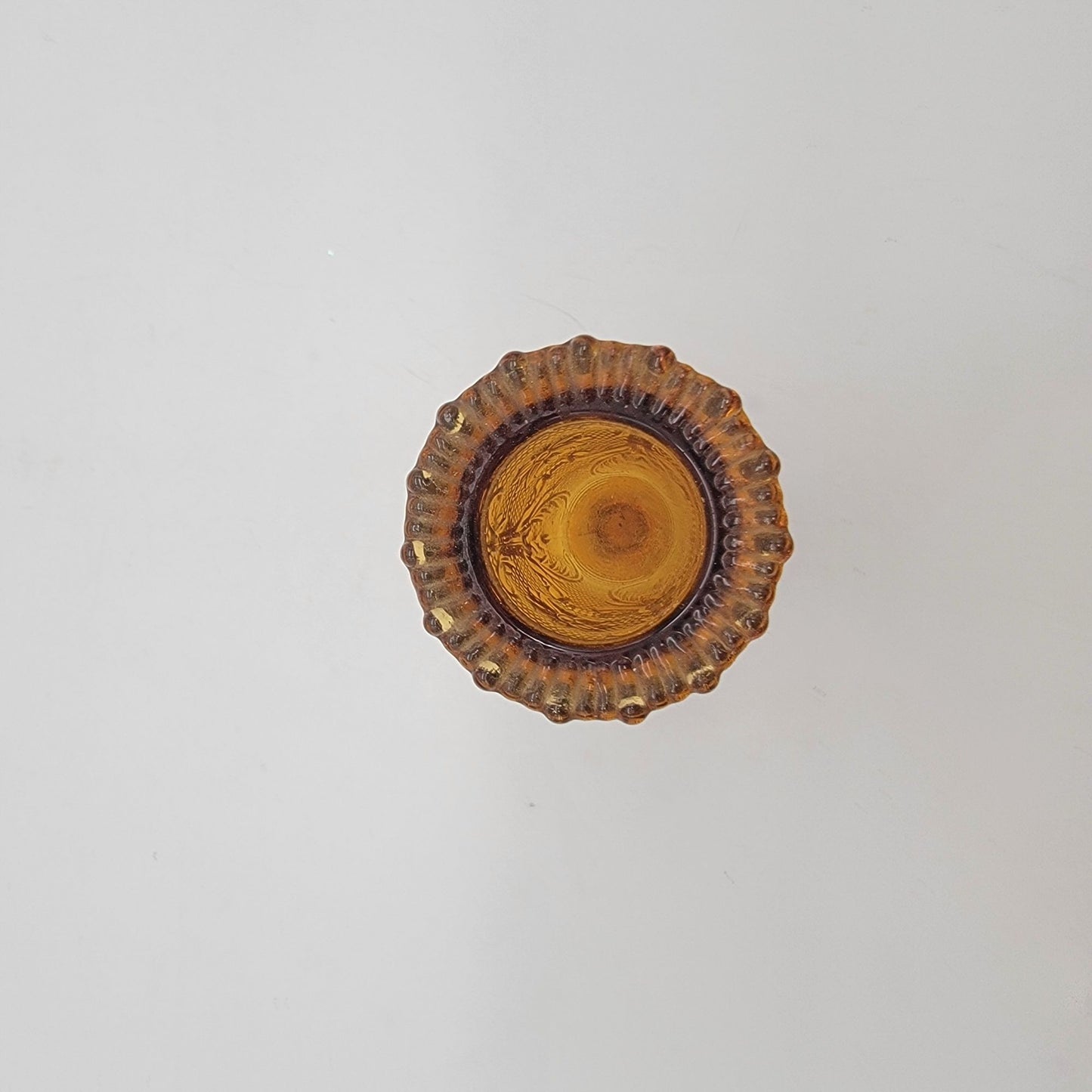 Tiara Amber Sandwich Glass Miniature Vase