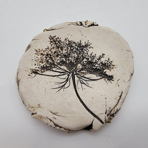 Queen Annes Lace Botanical Imprint Pottery Wall Art