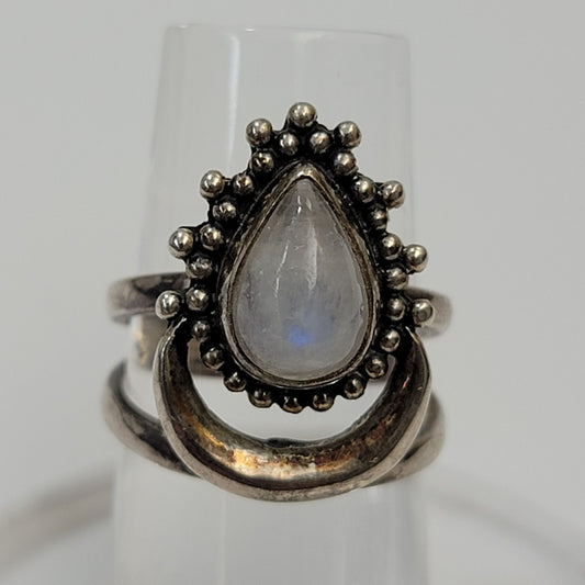 Sterling Silver Moonstone Ring Size 4.75