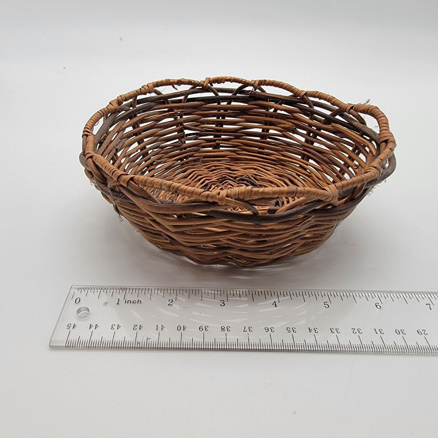 Vintage Woven Vine Small Wicker Basket