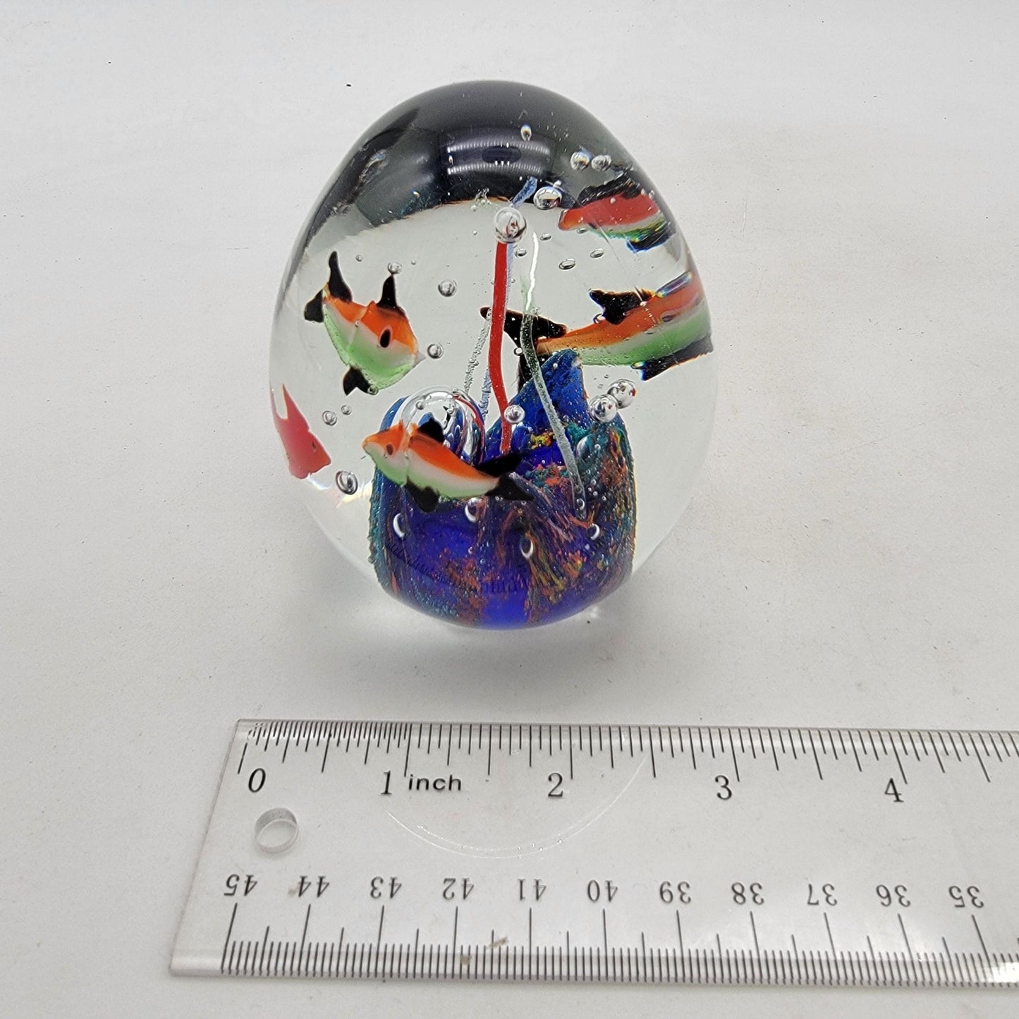 Vintage Glass Aquarium Fish Paperweight