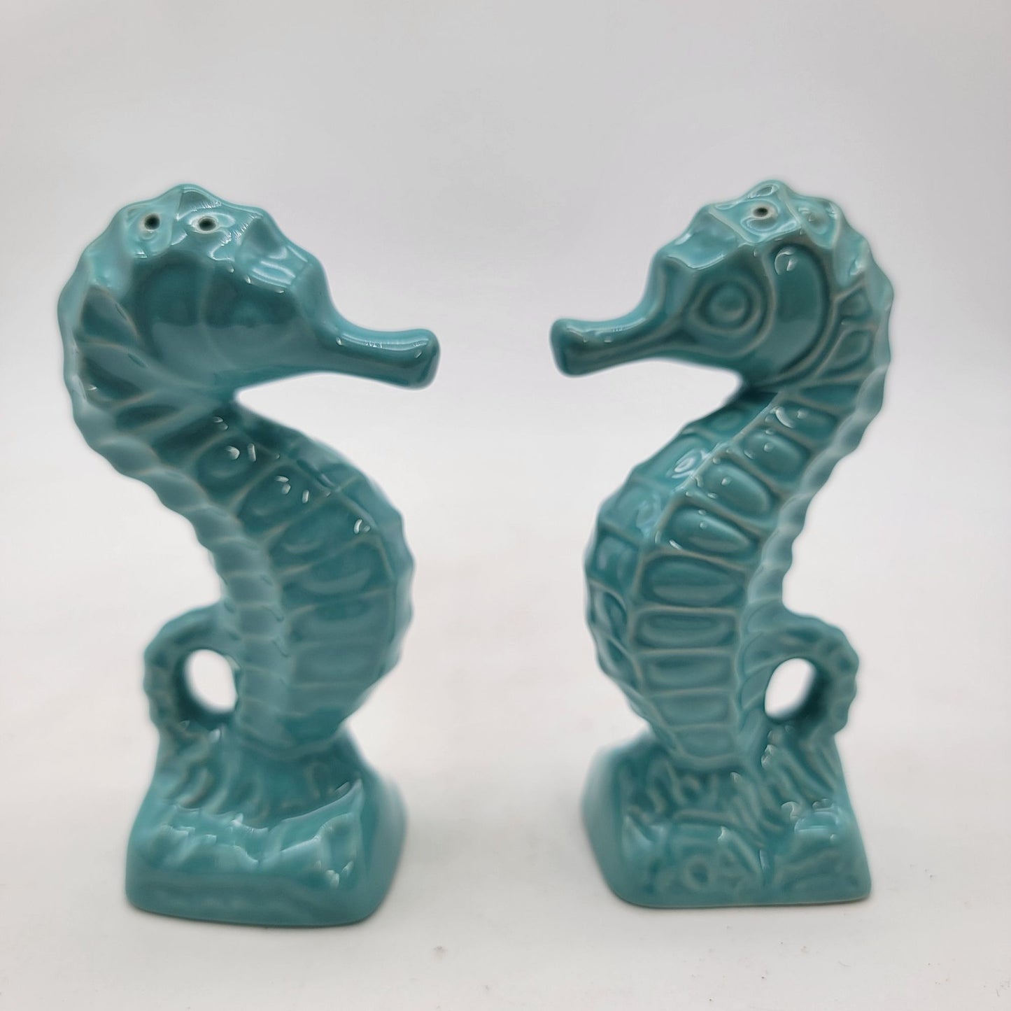 Blue Seahorse Salt & Pepper Shakers - Coastal Table Decor