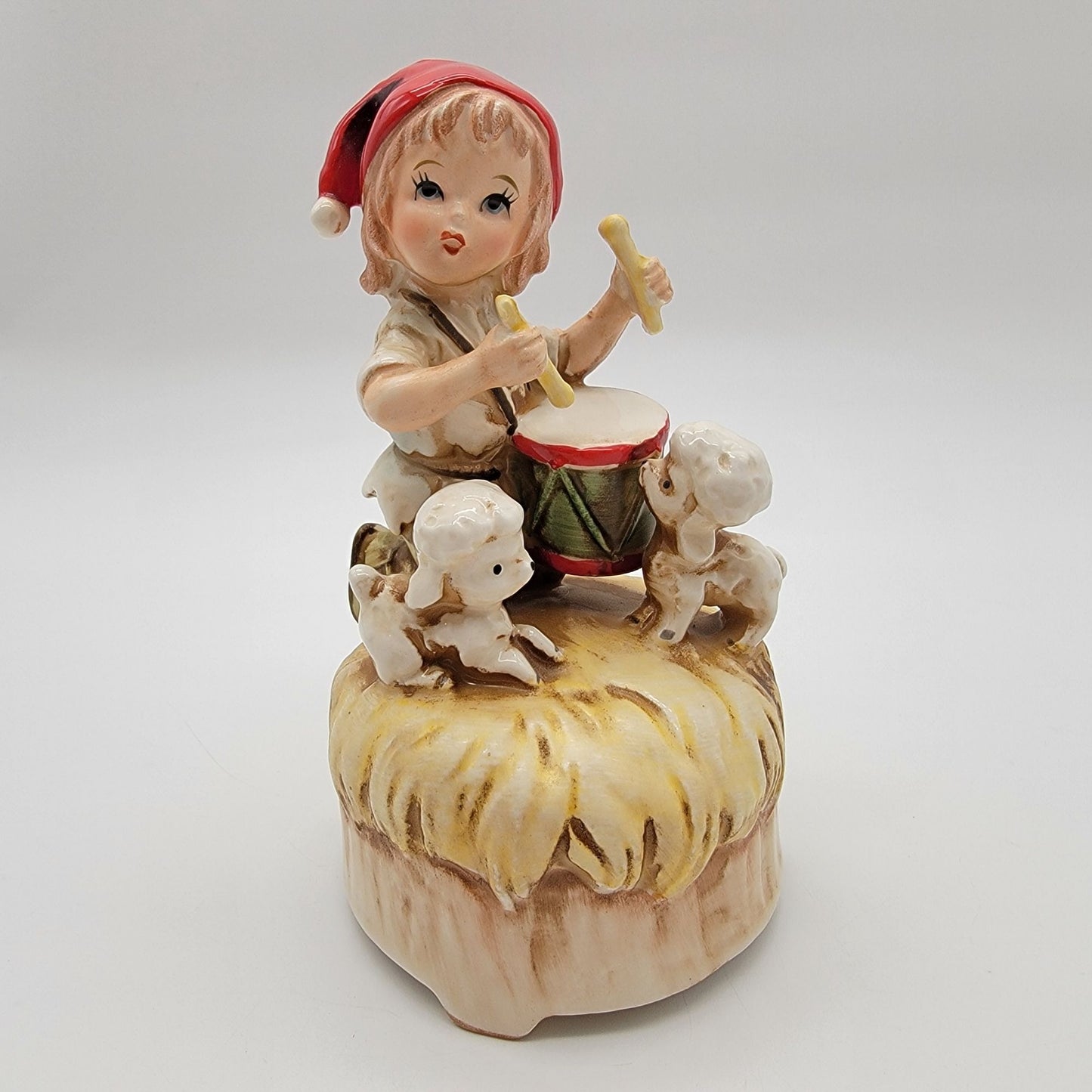 Vintage Lefton Little Drummer Boy Porcelain Music Box