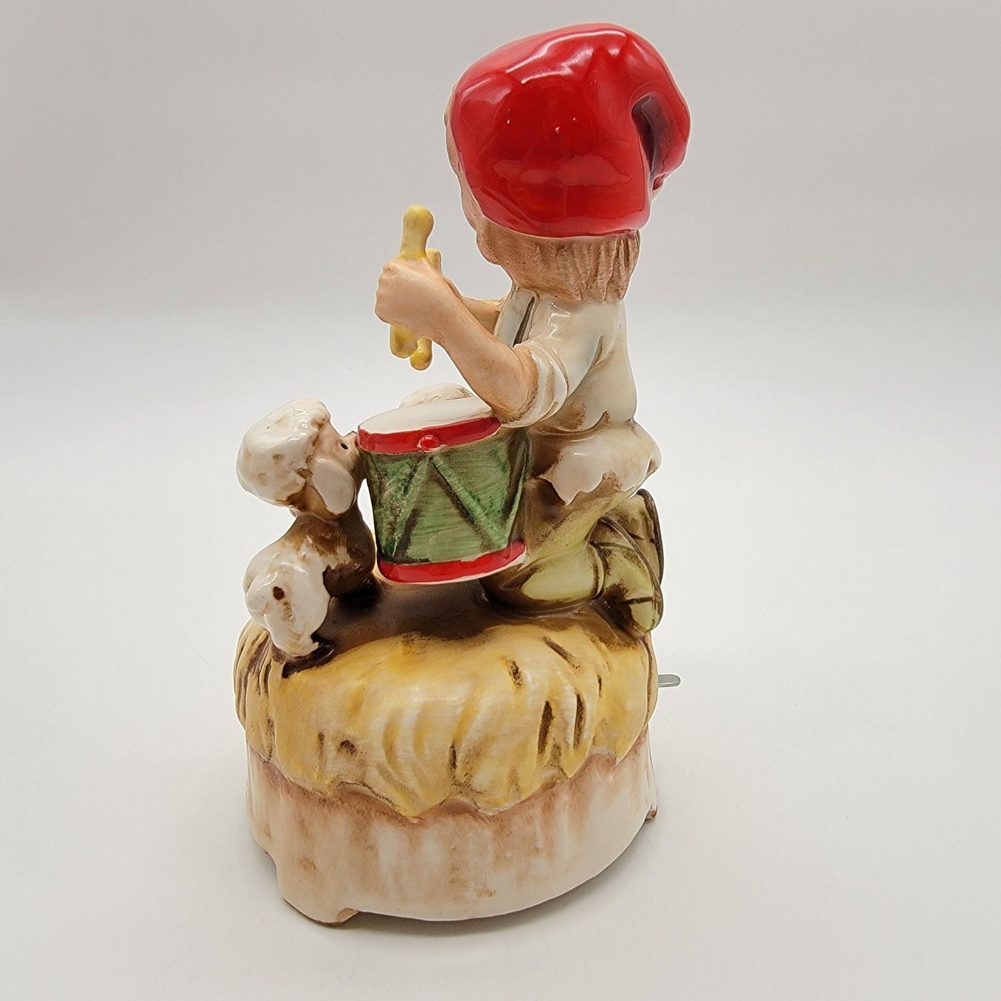 Vintage Lefton Little Drummer Boy Porcelain Music Box