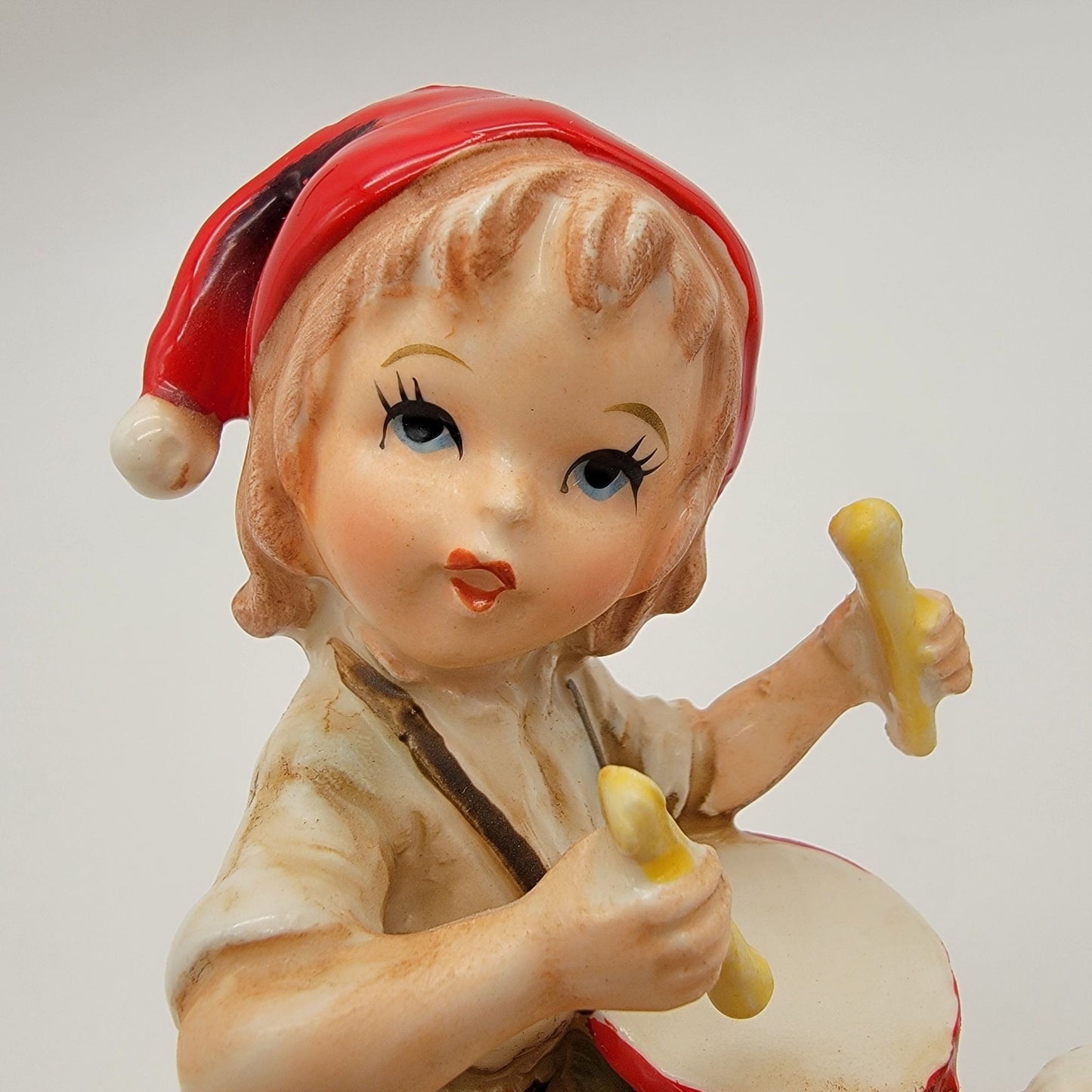 Vintage Lefton Little Drummer Boy Porcelain Music Box