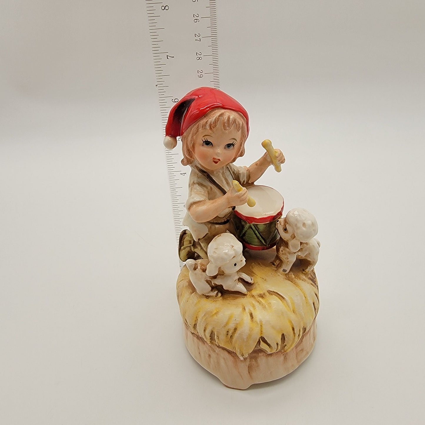 Vintage Lefton Little Drummer Boy Porcelain Music Box