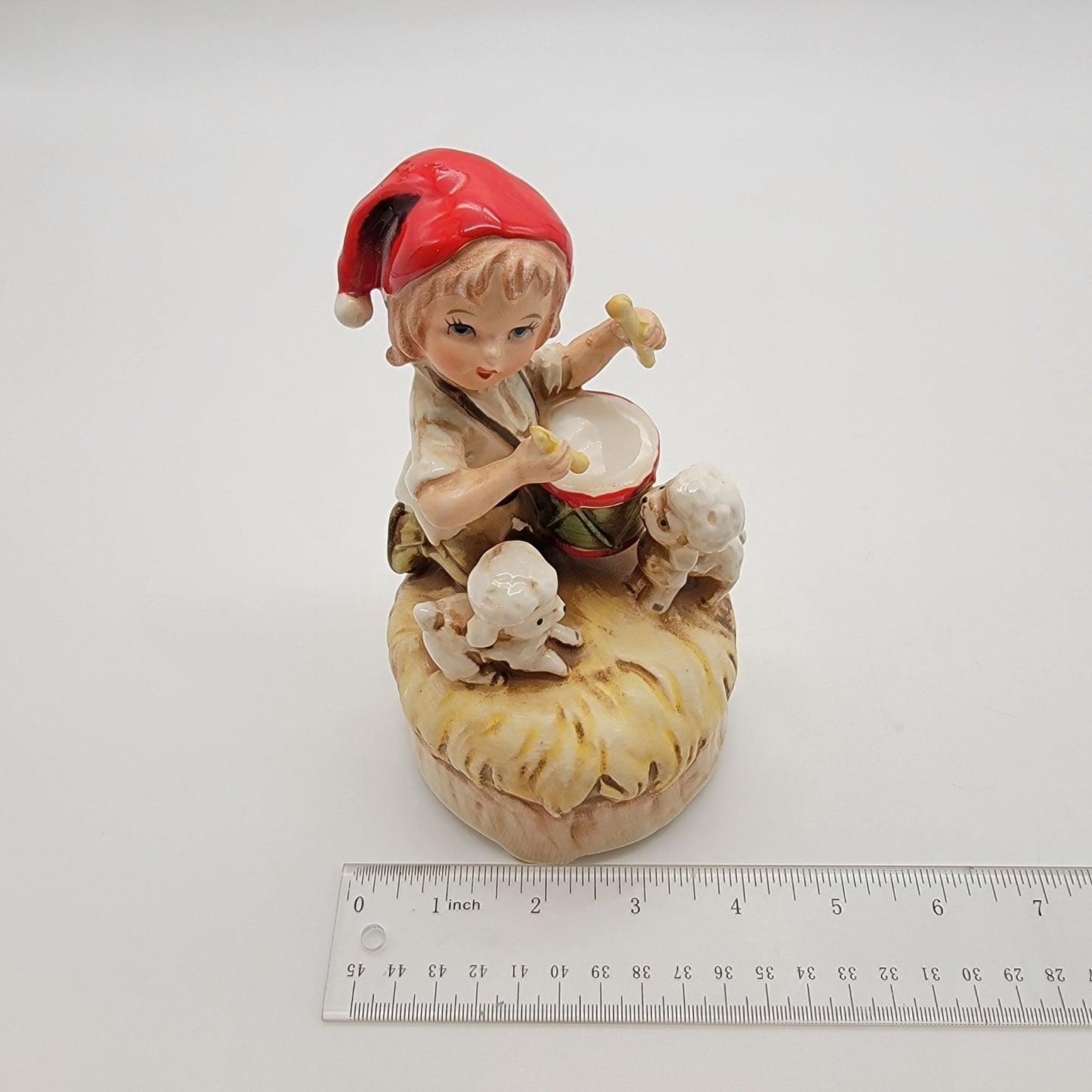 Vintage Lefton Little Drummer Boy Porcelain Music Box