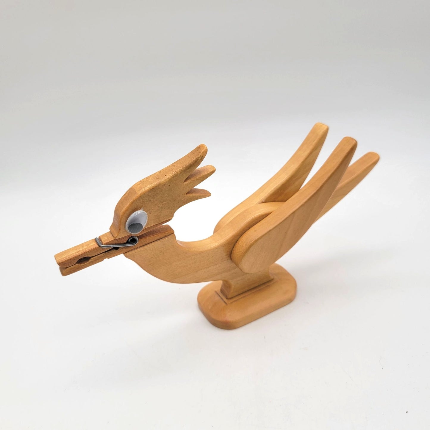 Vintage Roadrunner Wood Clothespin Recipe or Note Holder