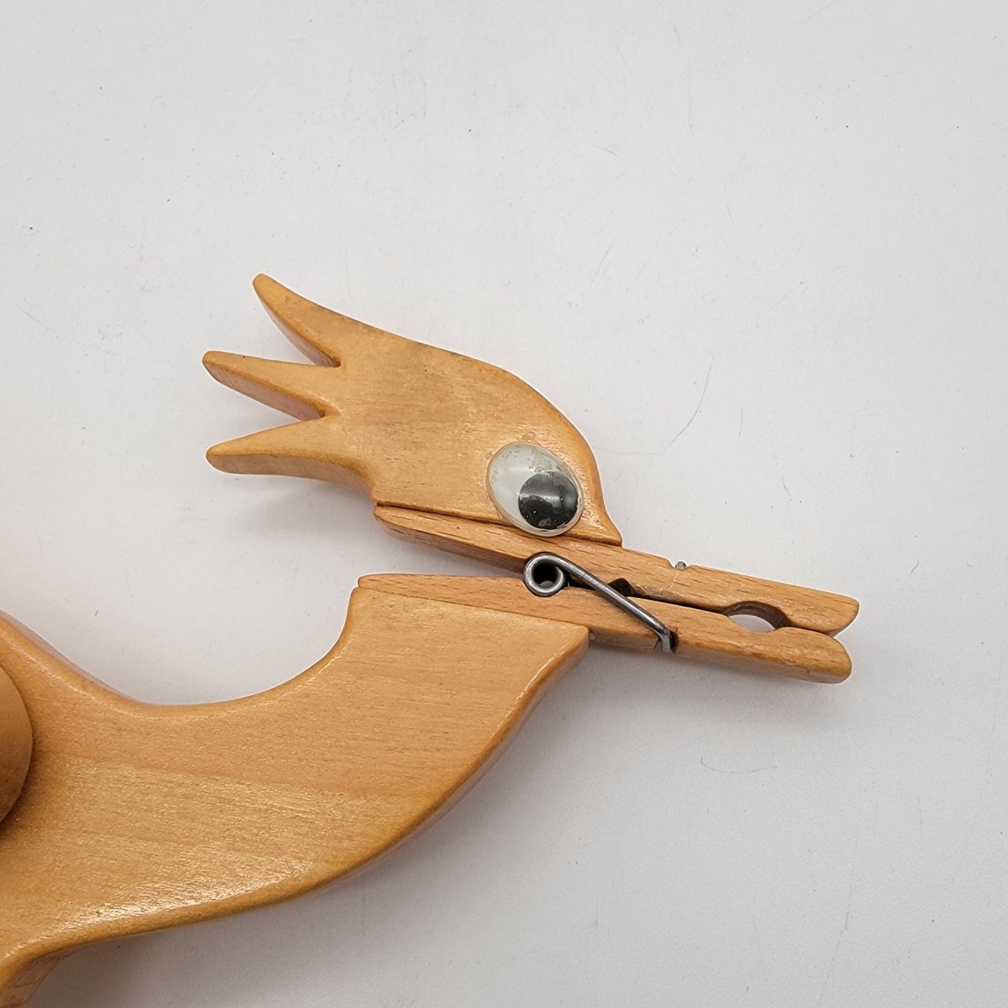 Vintage Roadrunner Wood Clothespin Recipe or Note Holder