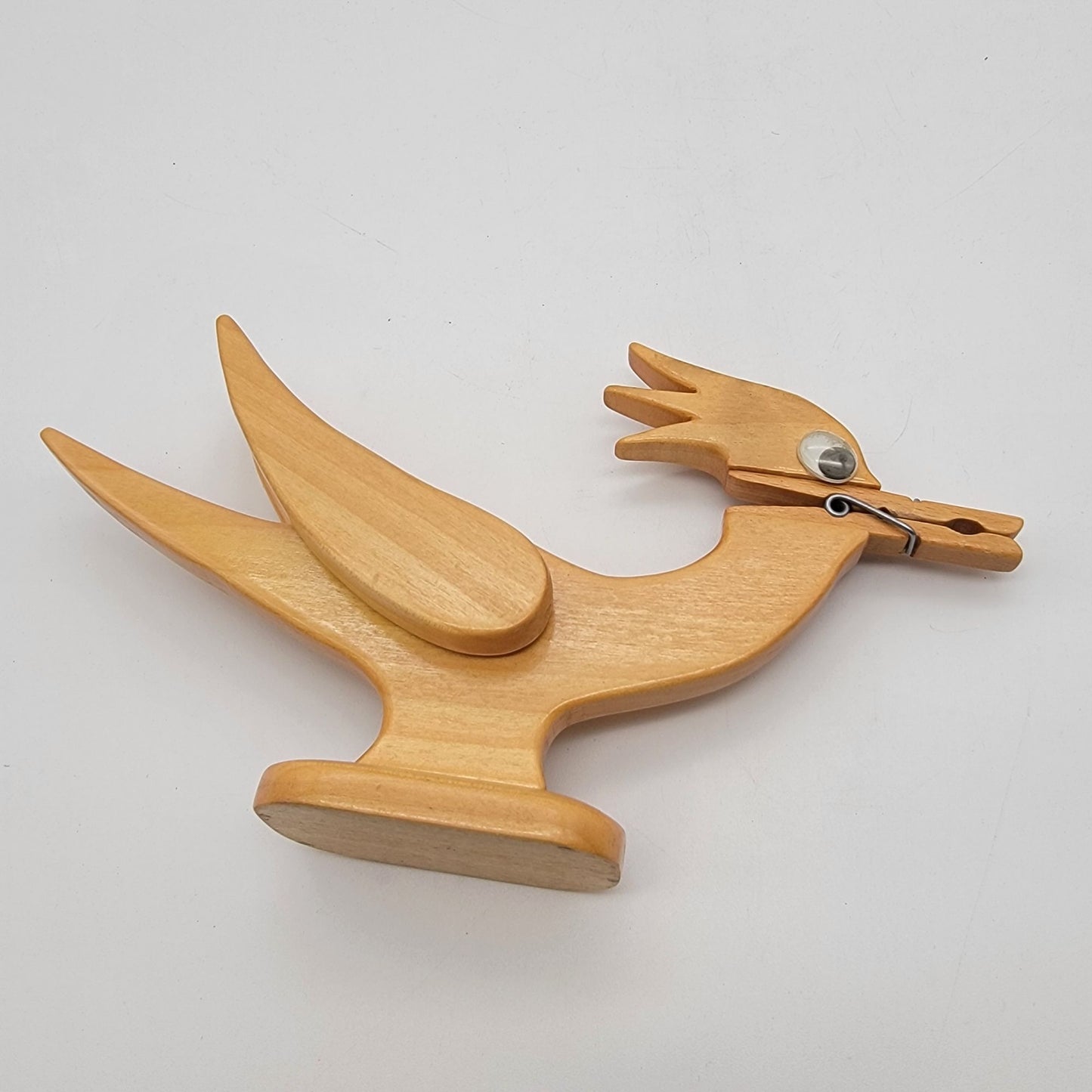 Vintage Roadrunner Wood Clothespin Recipe or Note Holder