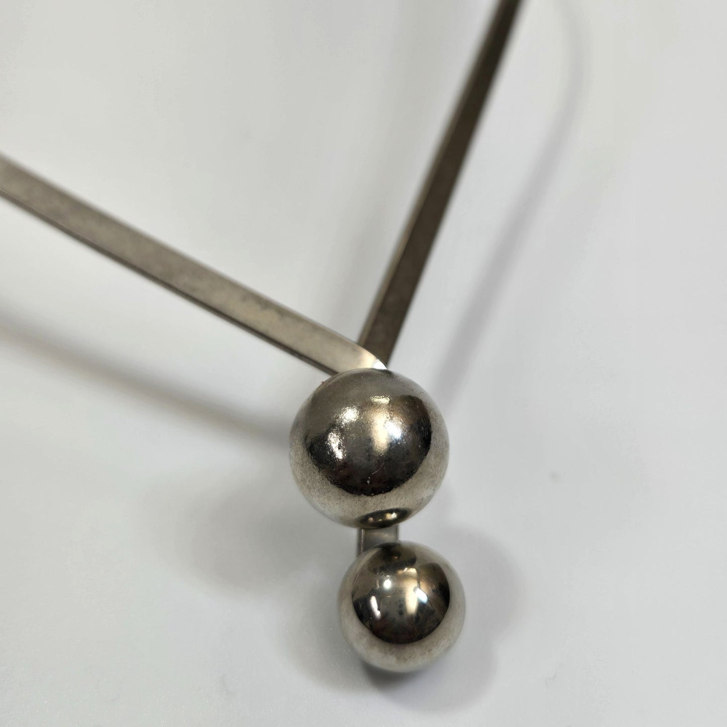 Vintage Silver Tone Torque Necklace With Ball Ends