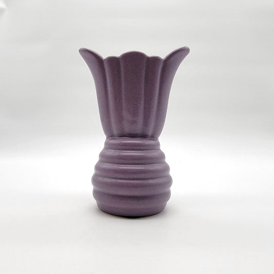 1996 Purple Royal Haeger Fan Tulip Art Pottery Vase