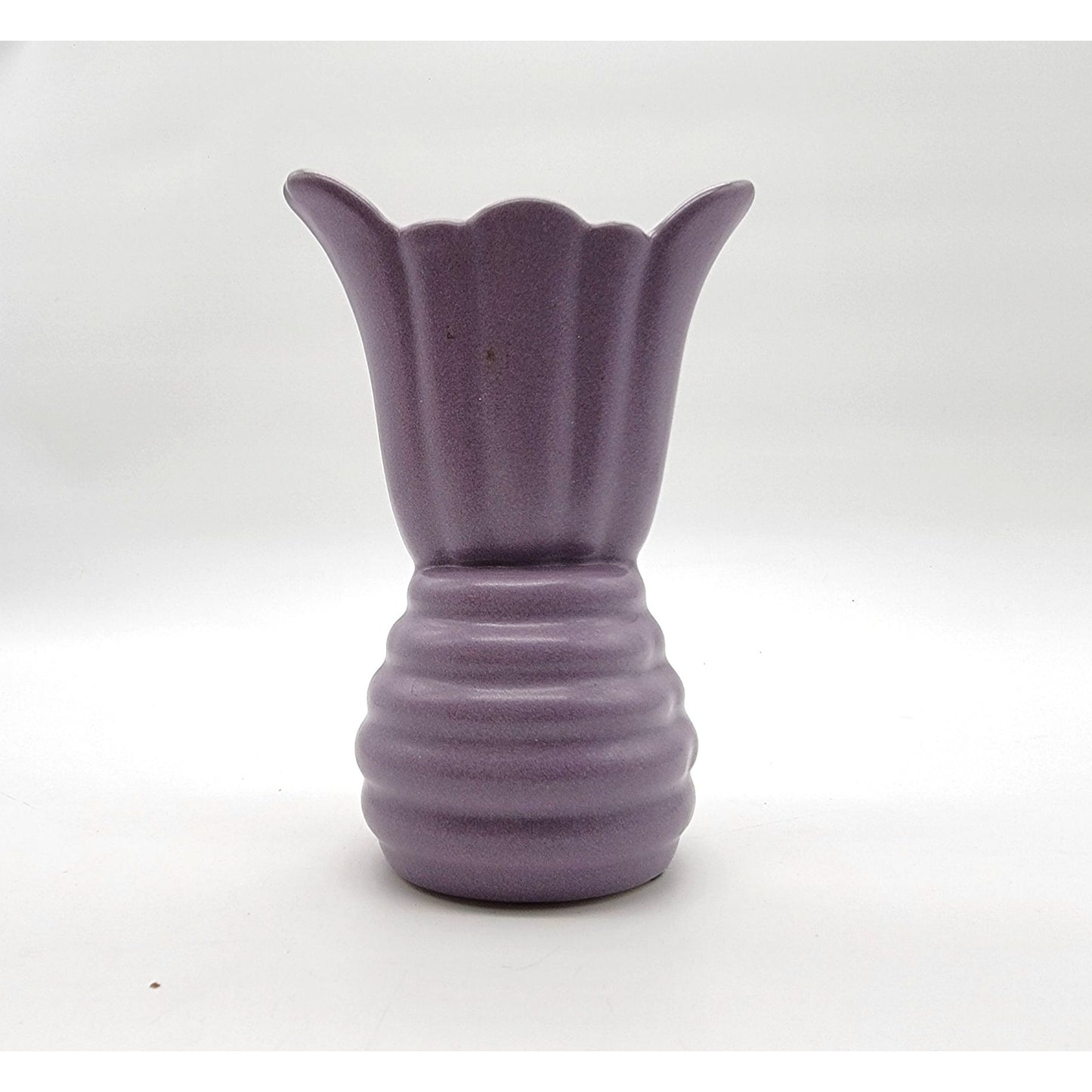 1996 Purple Royal Haeger Fan Tulip Art Pottery Vase
