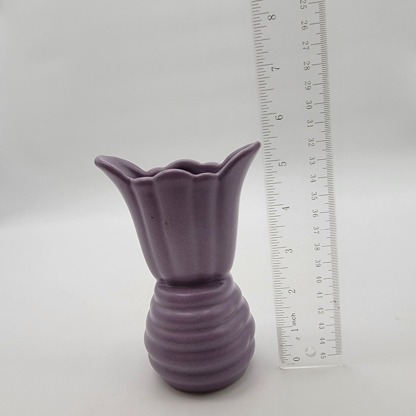 1996 Purple Royal Haeger Fan Tulip Art Pottery Vase