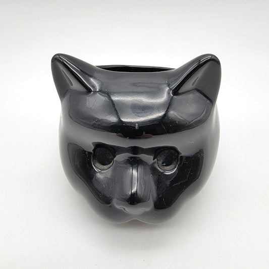 Halloween Black Cat Head Candle Holder