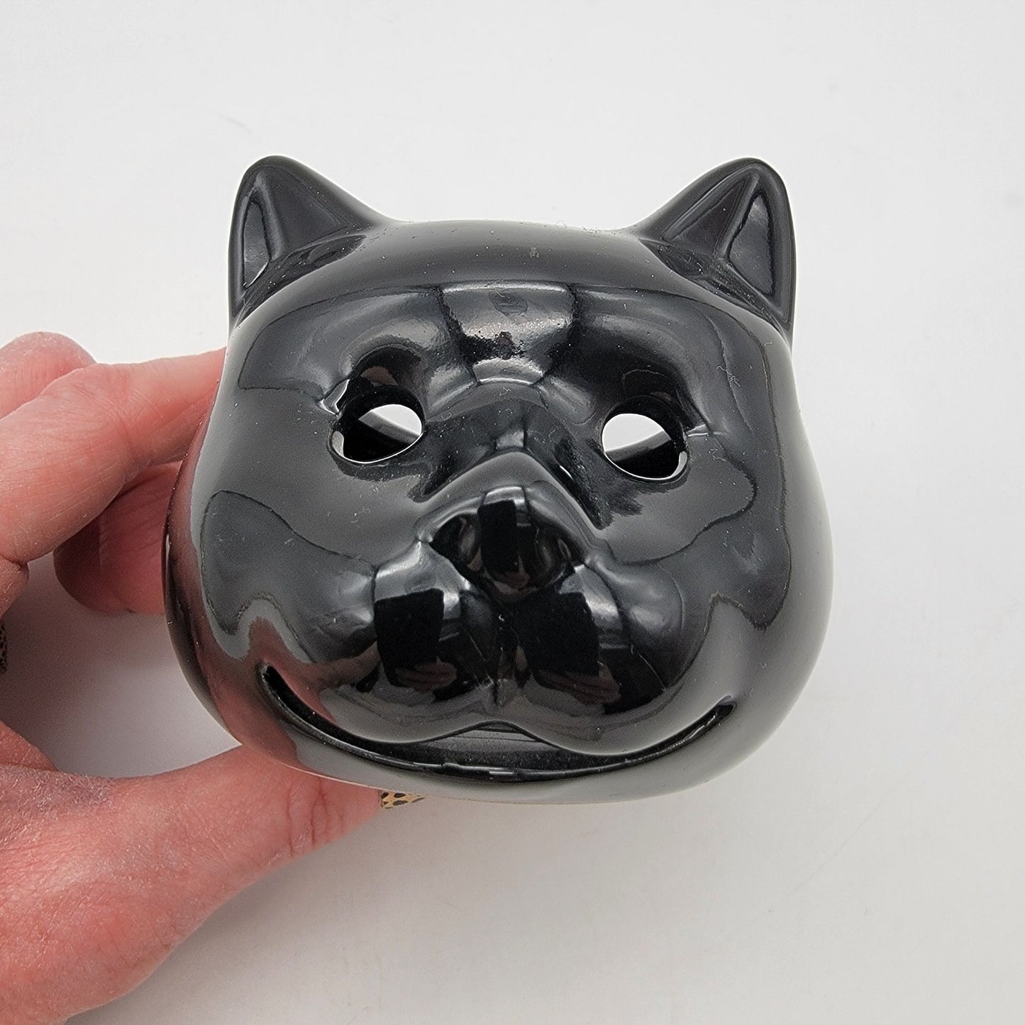 Halloween Black Cat Head Candle Holder