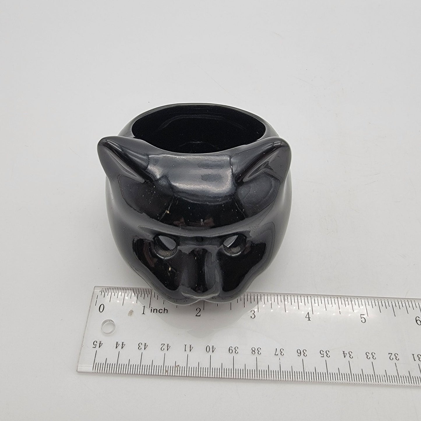 Halloween Black Cat Head Candle Holder