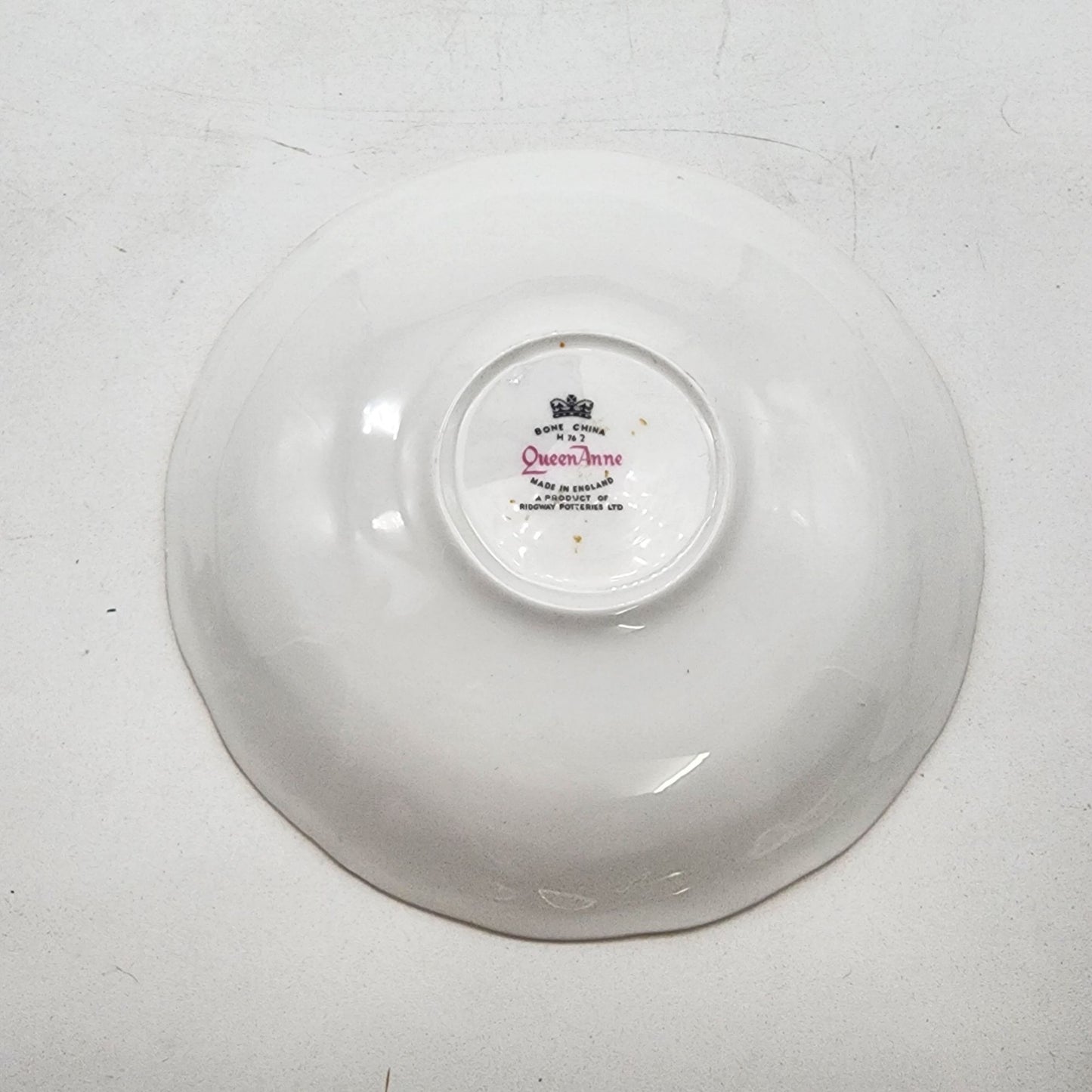 Queen Anne English Bone China Blue Floral Teacup & Saucer Set