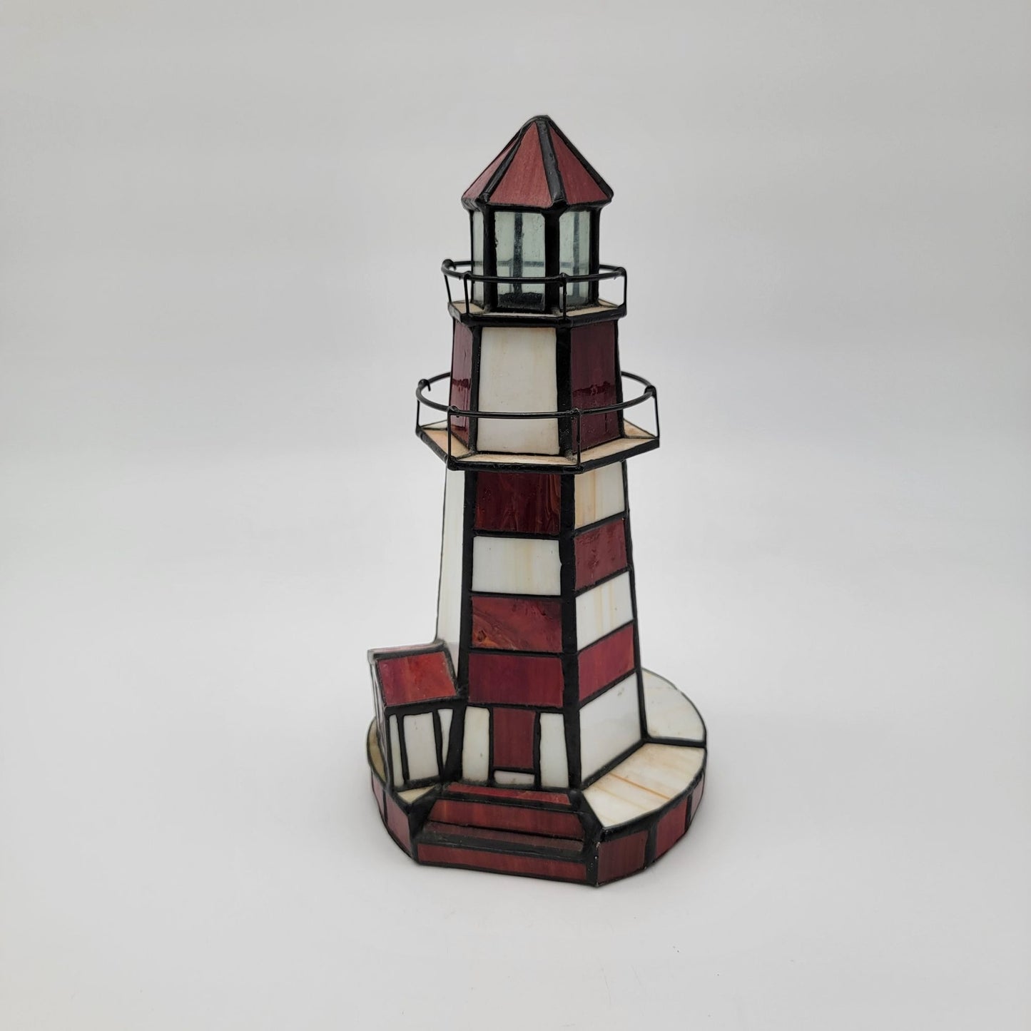Stained Glass Lighthouse Lamp No Cord