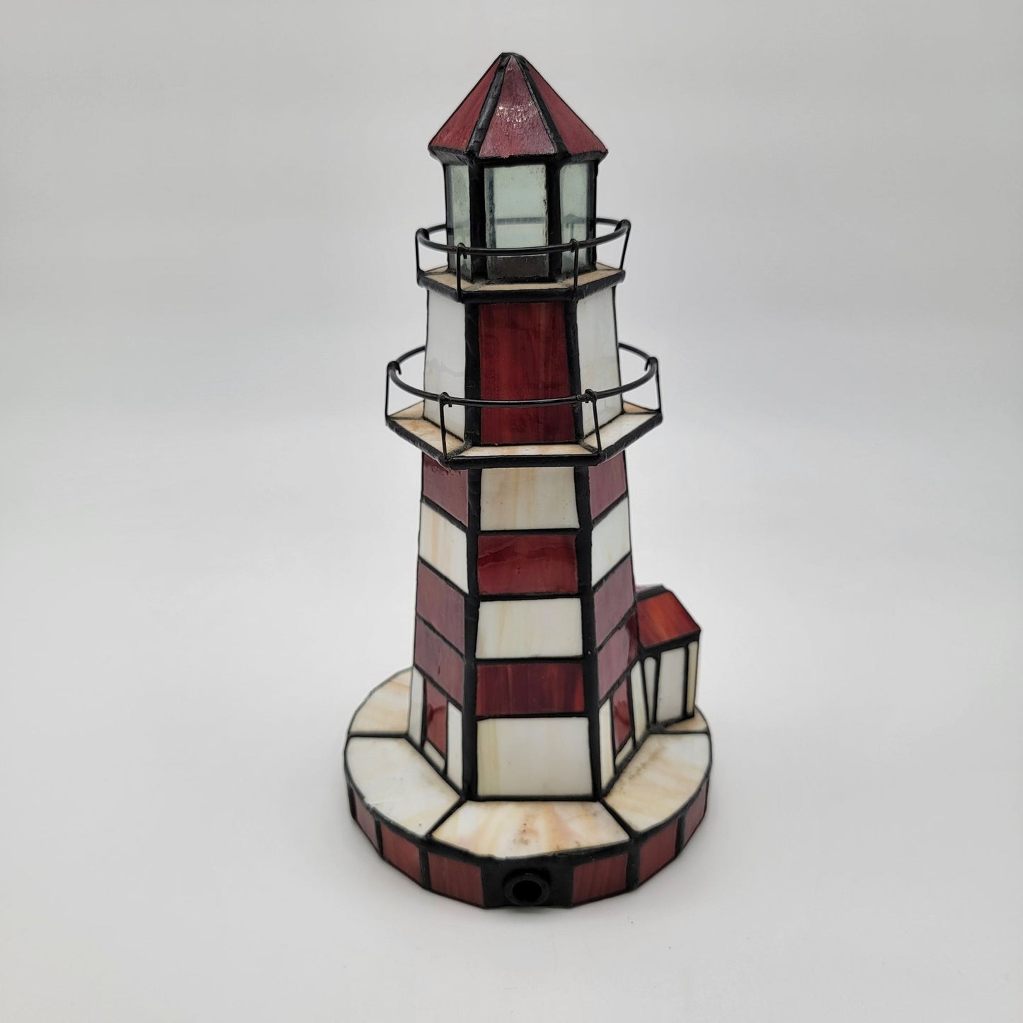 Stained Glass Lighthouse Lamp No Cord