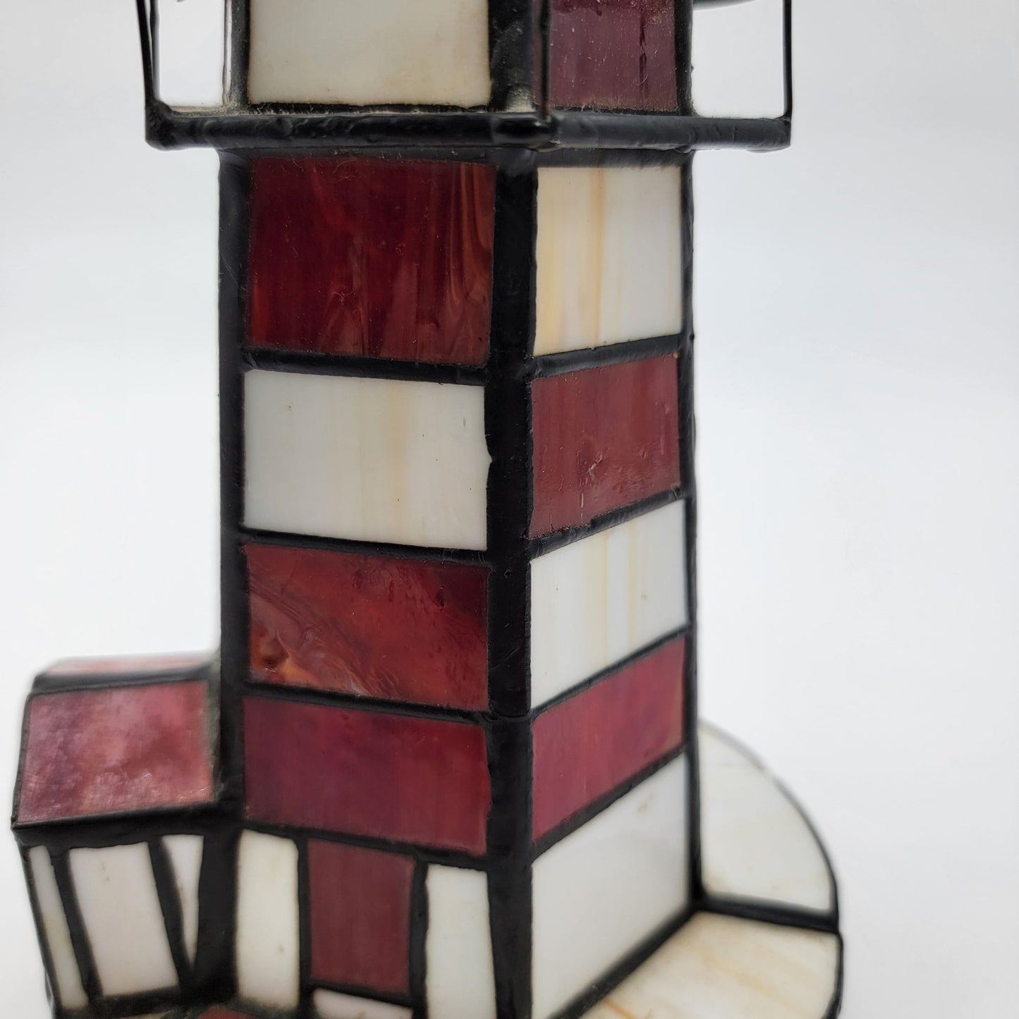 Stained Glass Lighthouse Lamp No Cord