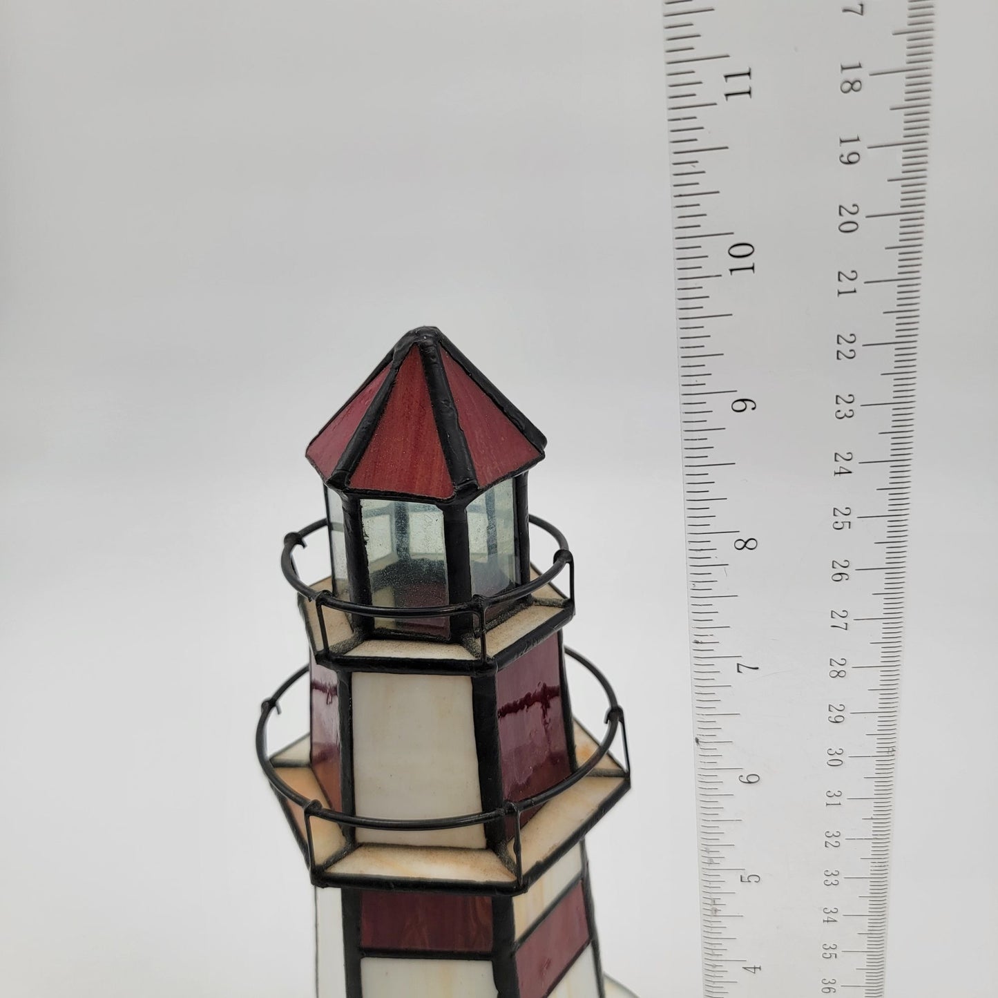 Stained Glass Lighthouse Lamp No Cord