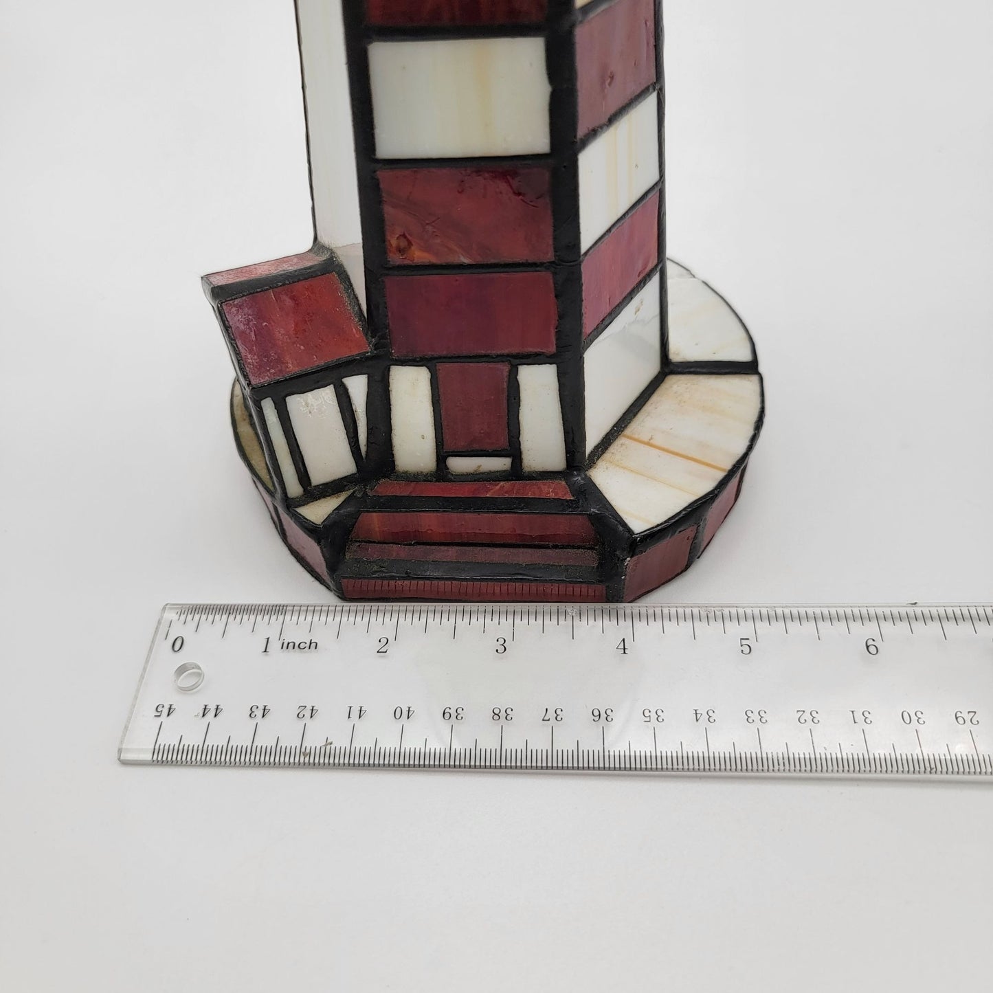 Stained Glass Lighthouse Lamp No Cord