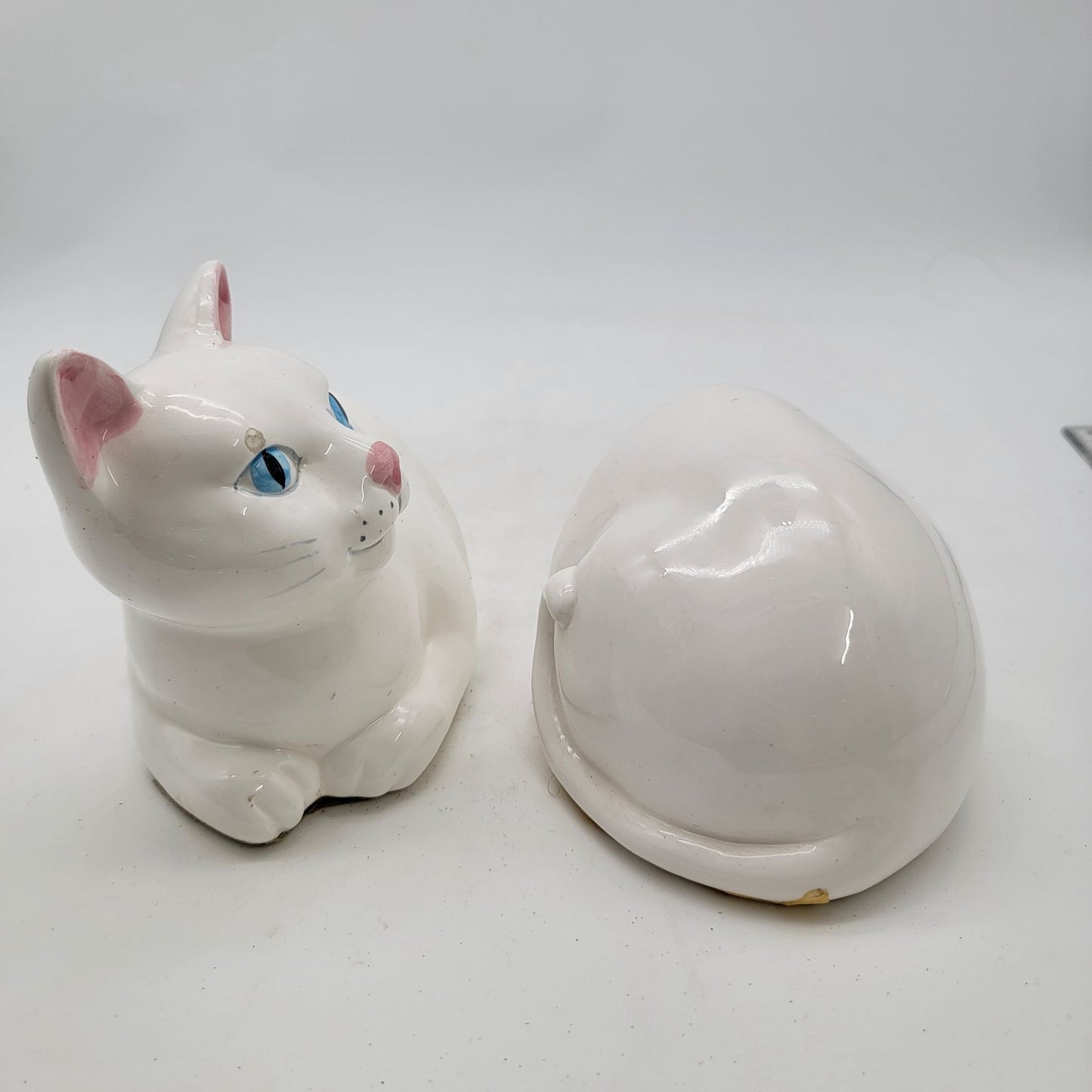 Vintage White Cat Bookends