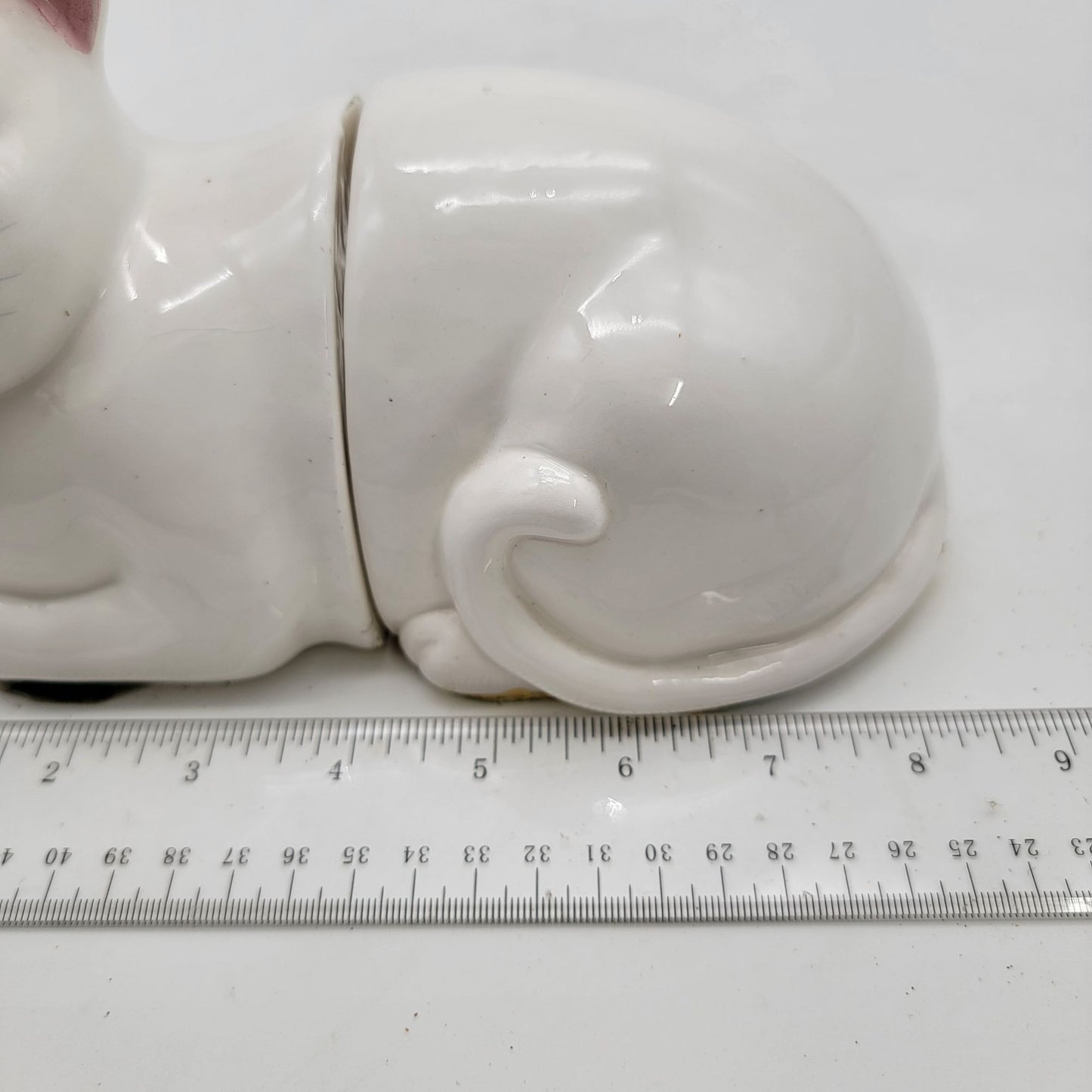 Vintage White Cat Bookends