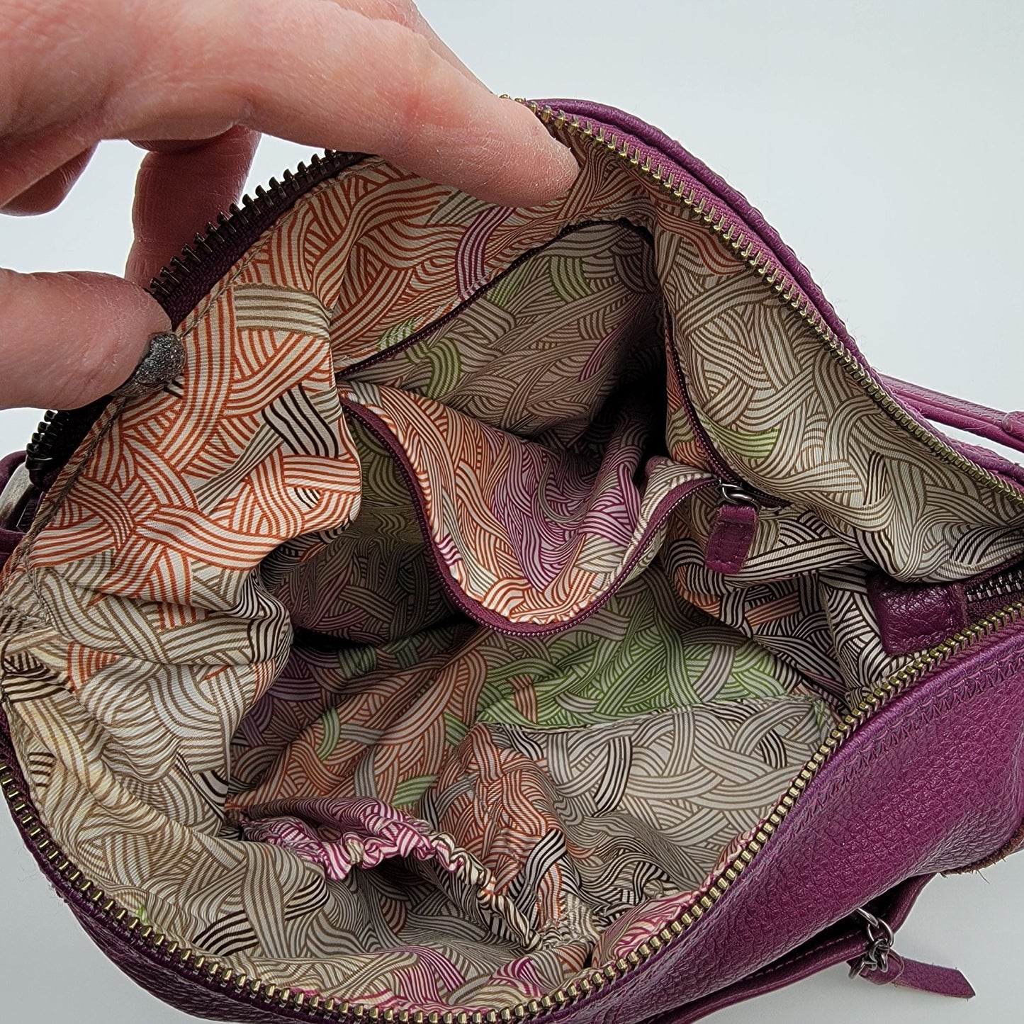 The Sak Purple Leather Shoulder Bag Purse