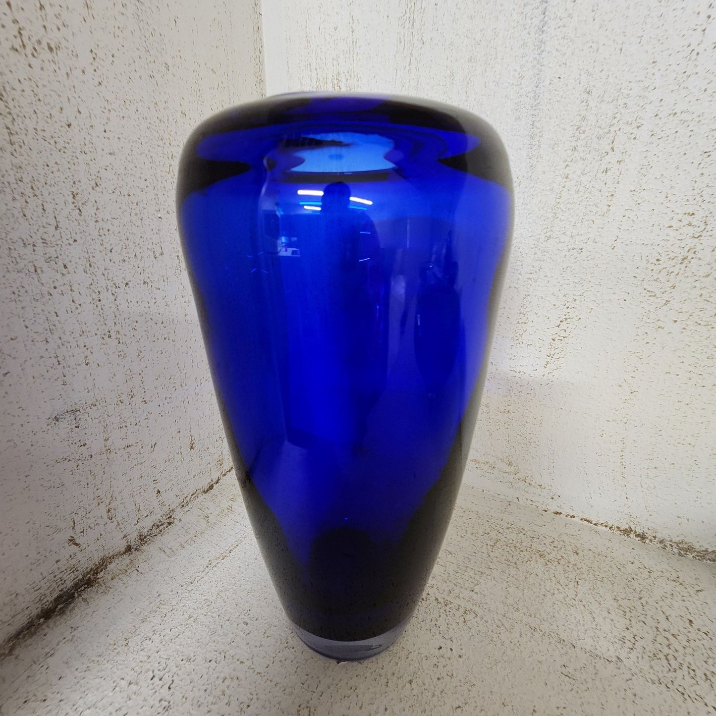 Vintage Cobalt Blue Art Glass Vase