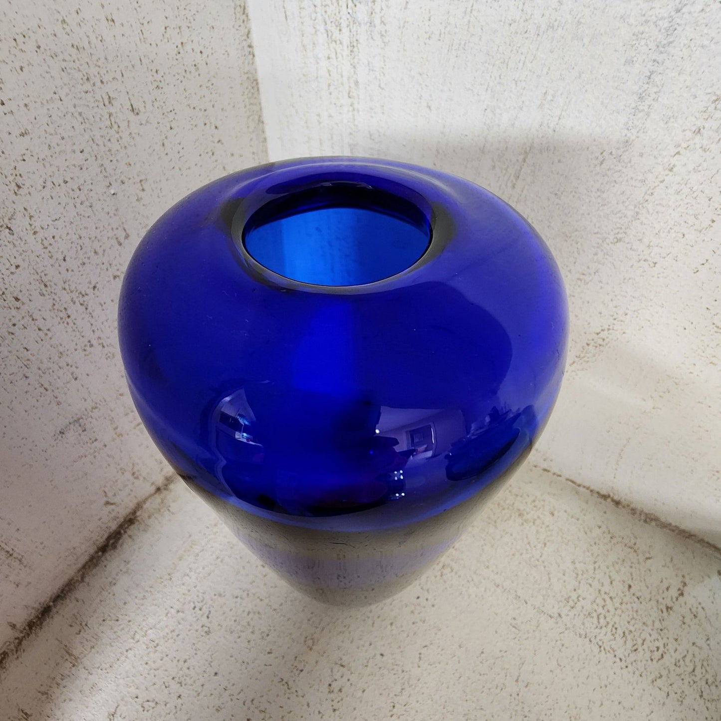 Vintage Cobalt Blue Art Glass Vase