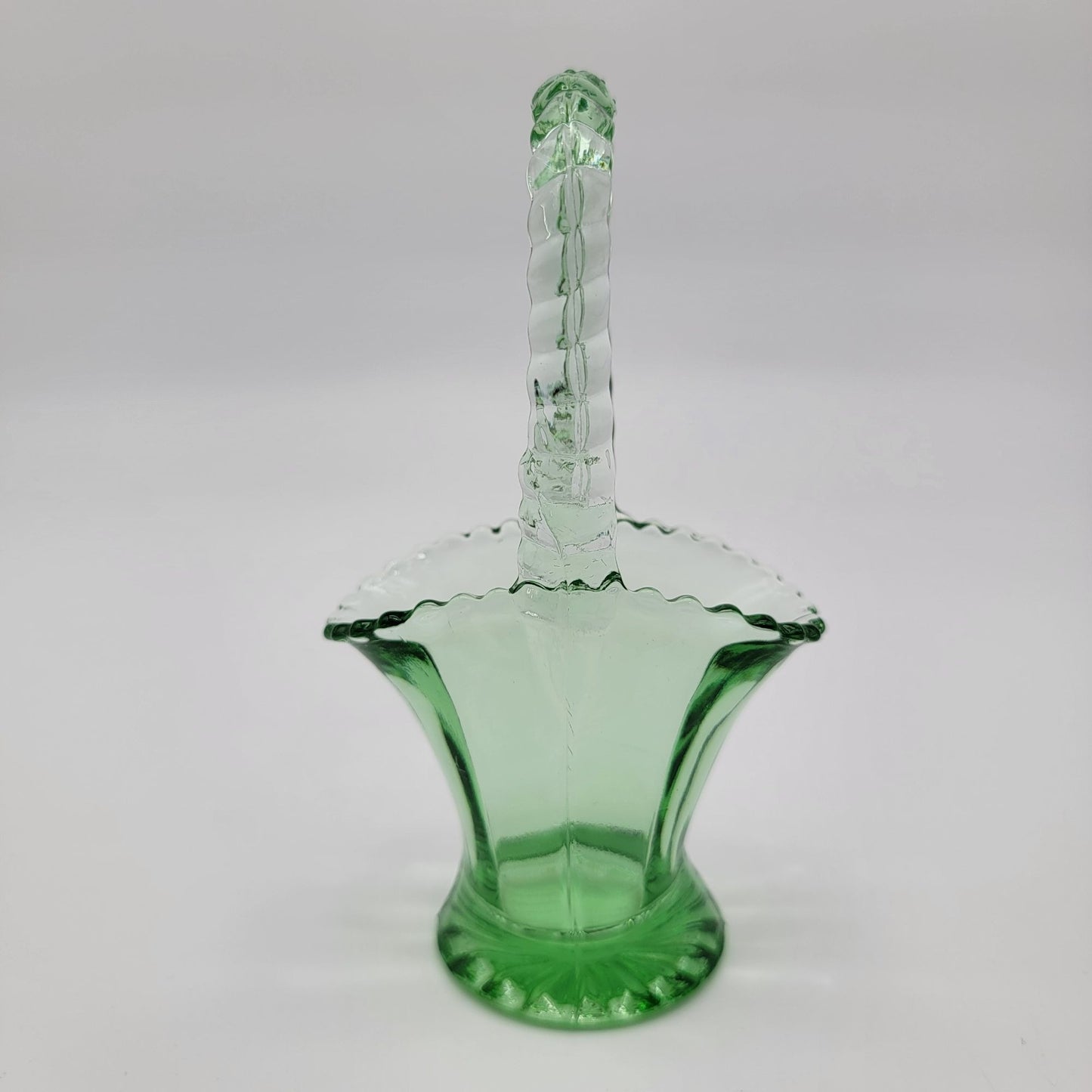 Vintage Westmoreland Green Glass Basket