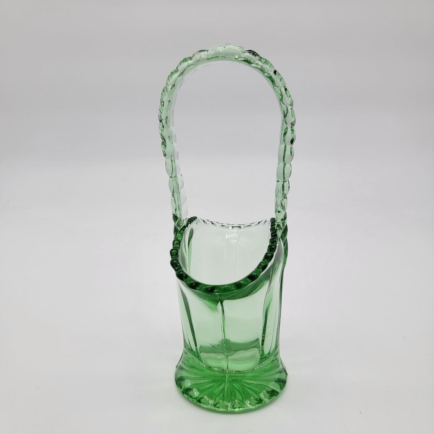 Vintage Westmoreland Green Glass Basket