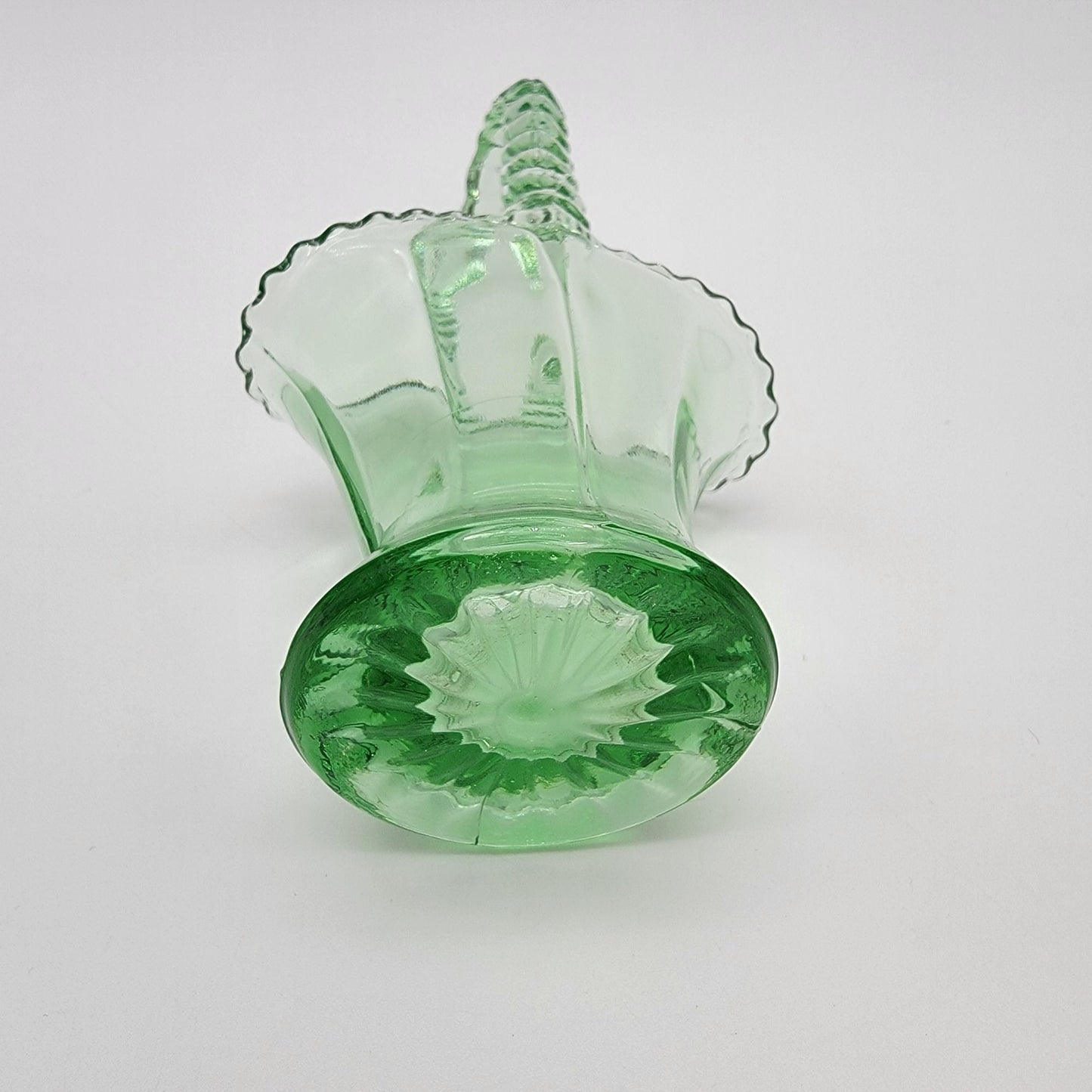 Vintage Westmoreland Green Glass Basket