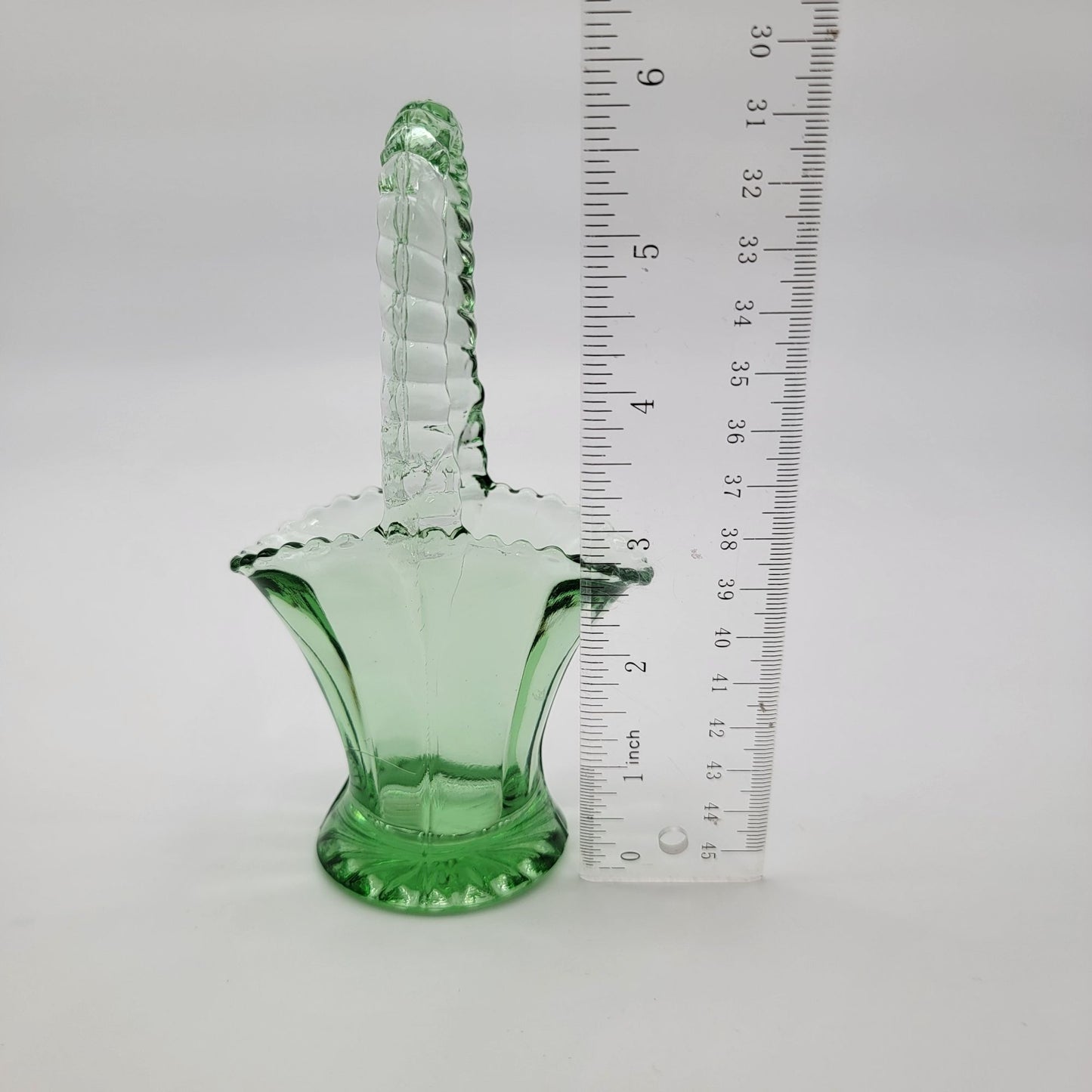 Vintage Westmoreland Green Glass Basket