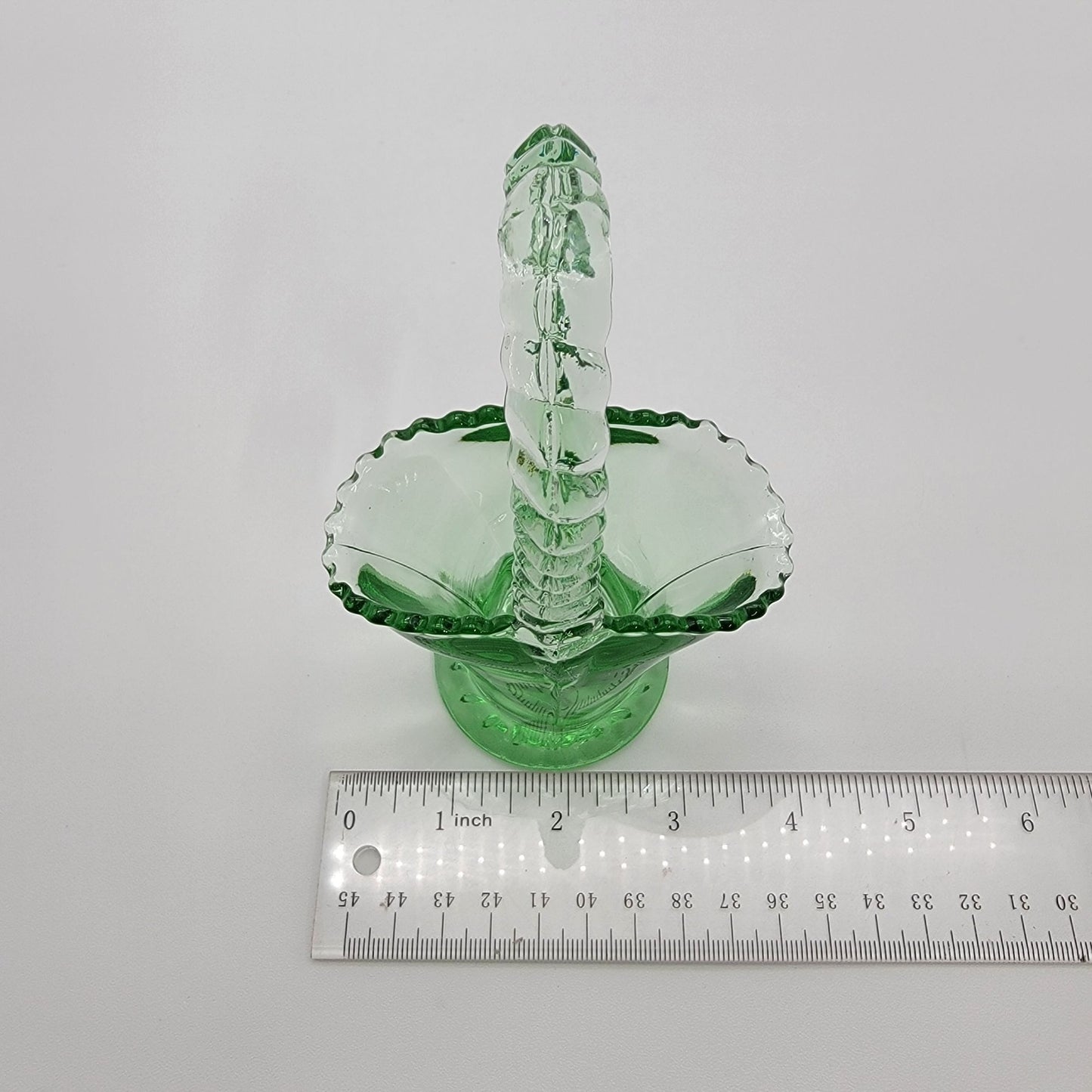 Vintage Westmoreland Green Glass Basket